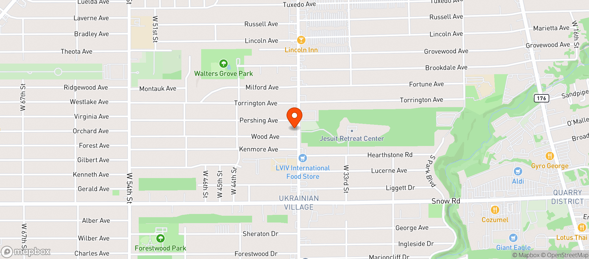 Map showing The Drive Thru