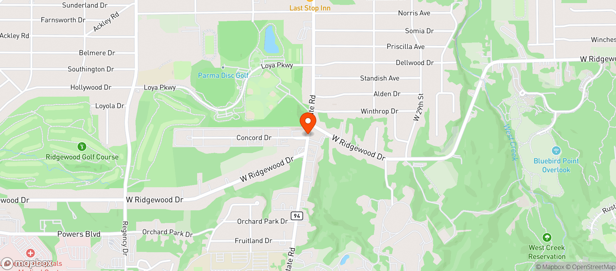 Map showing American Legion