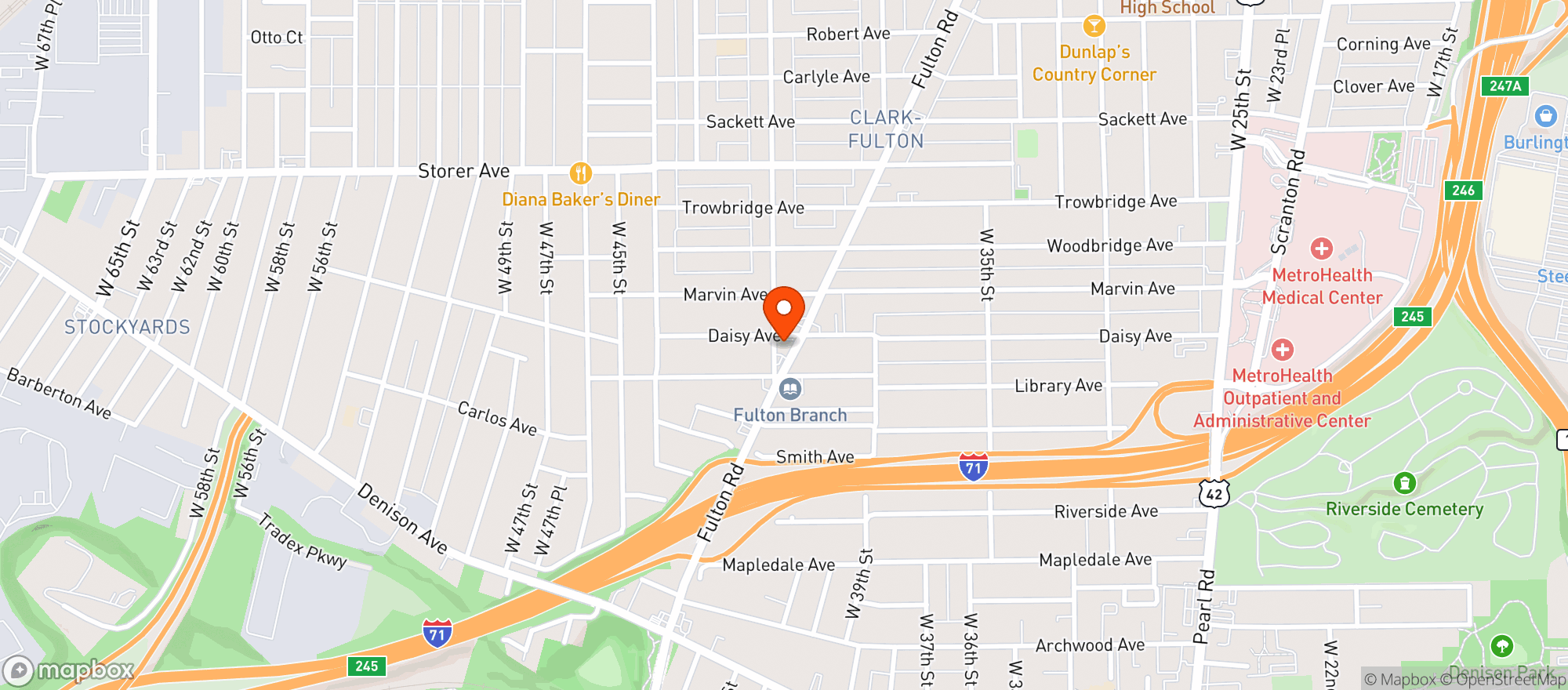 Map showing Dairy Mart