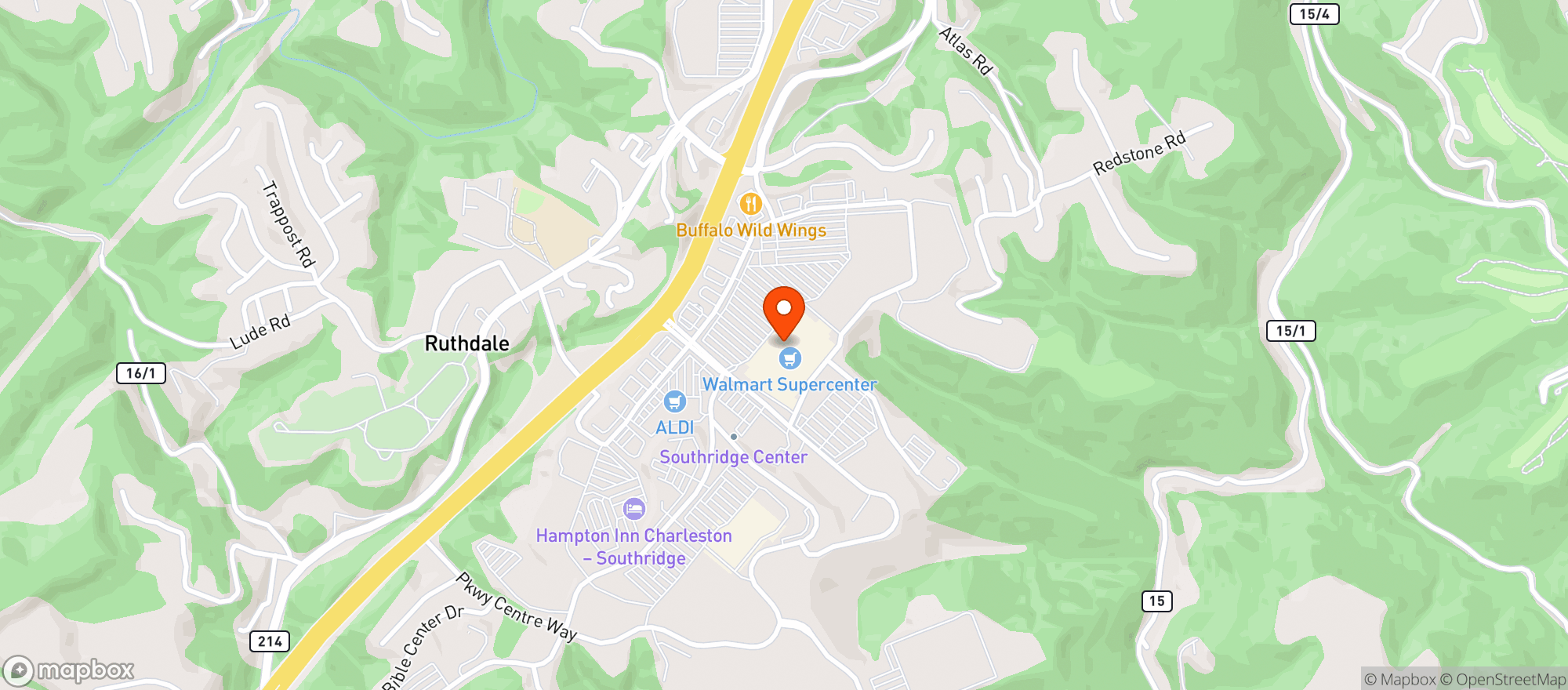 Map showing Walmart Supercenter #2036