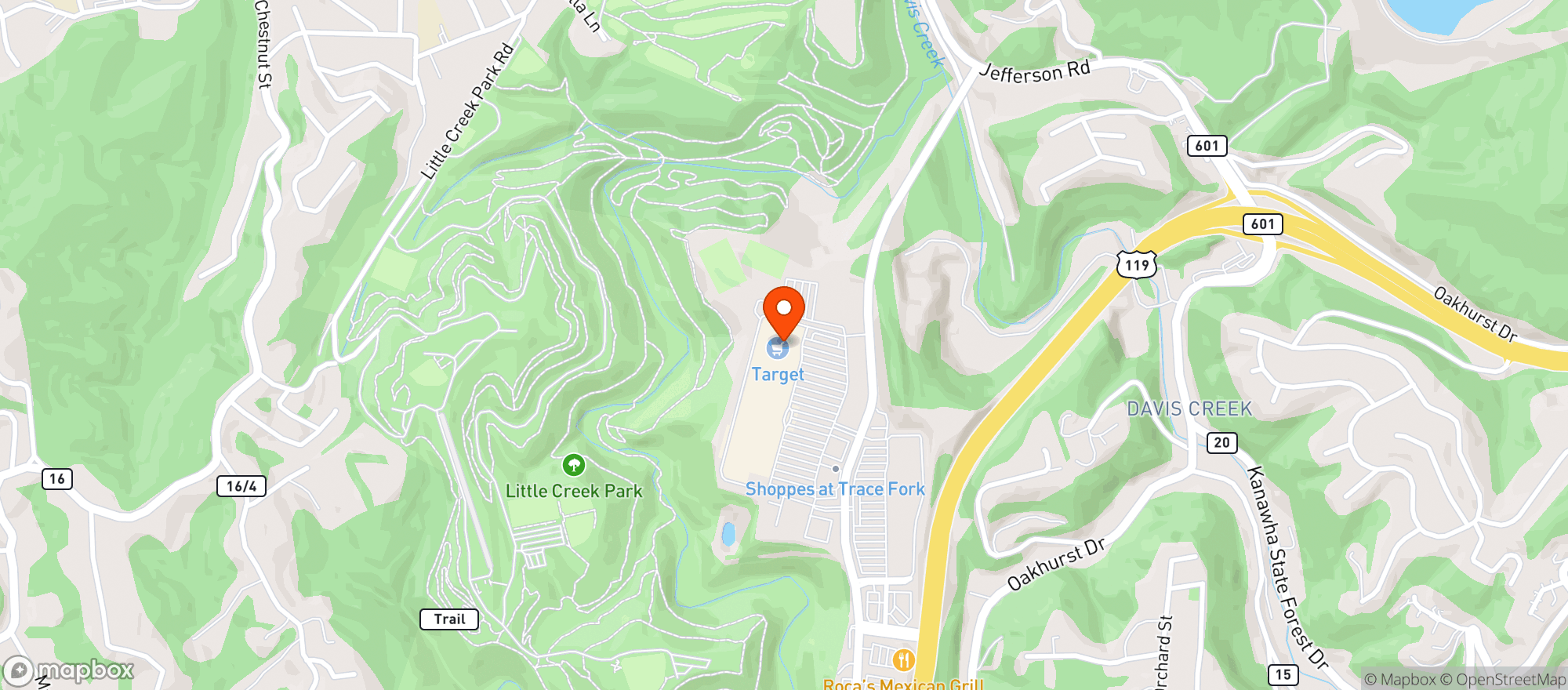 Map showing Target - Charleston