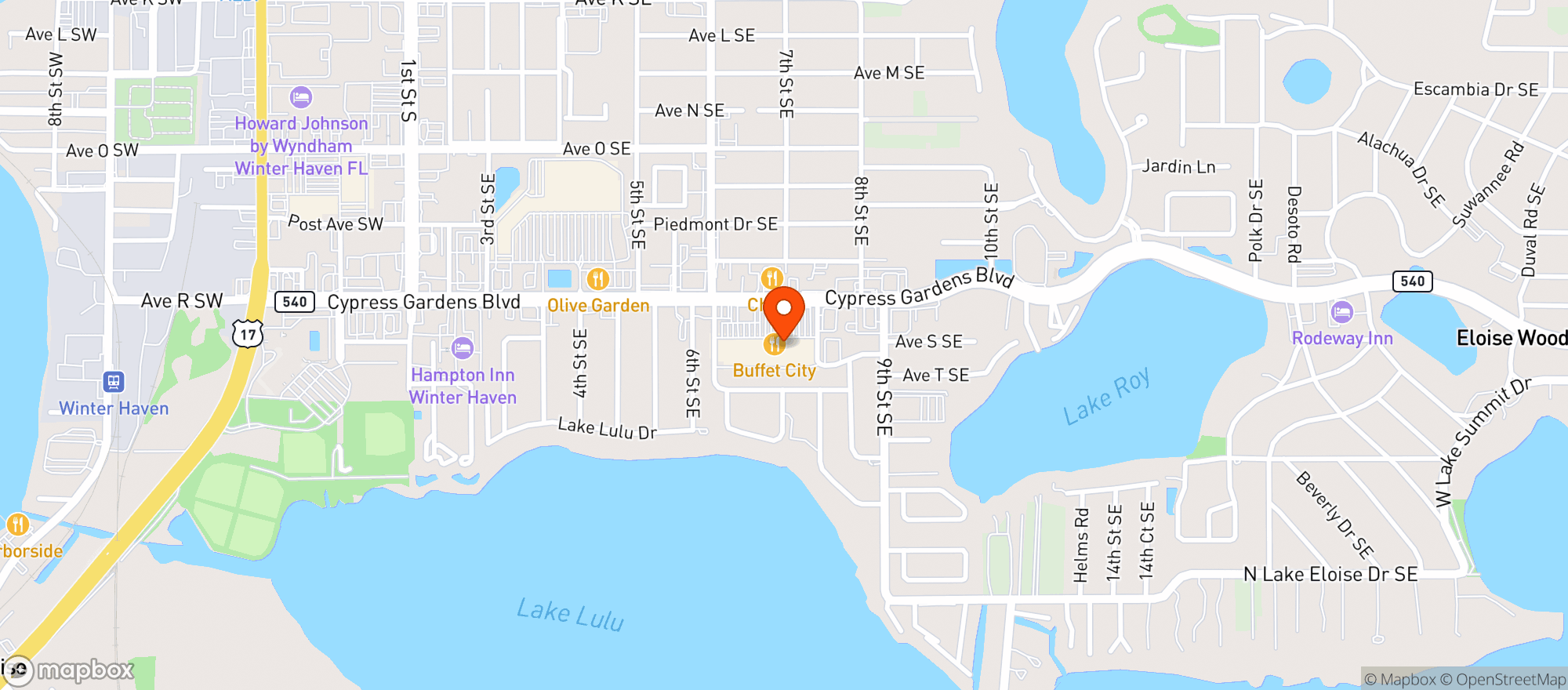 Map showing Southeast Liquor