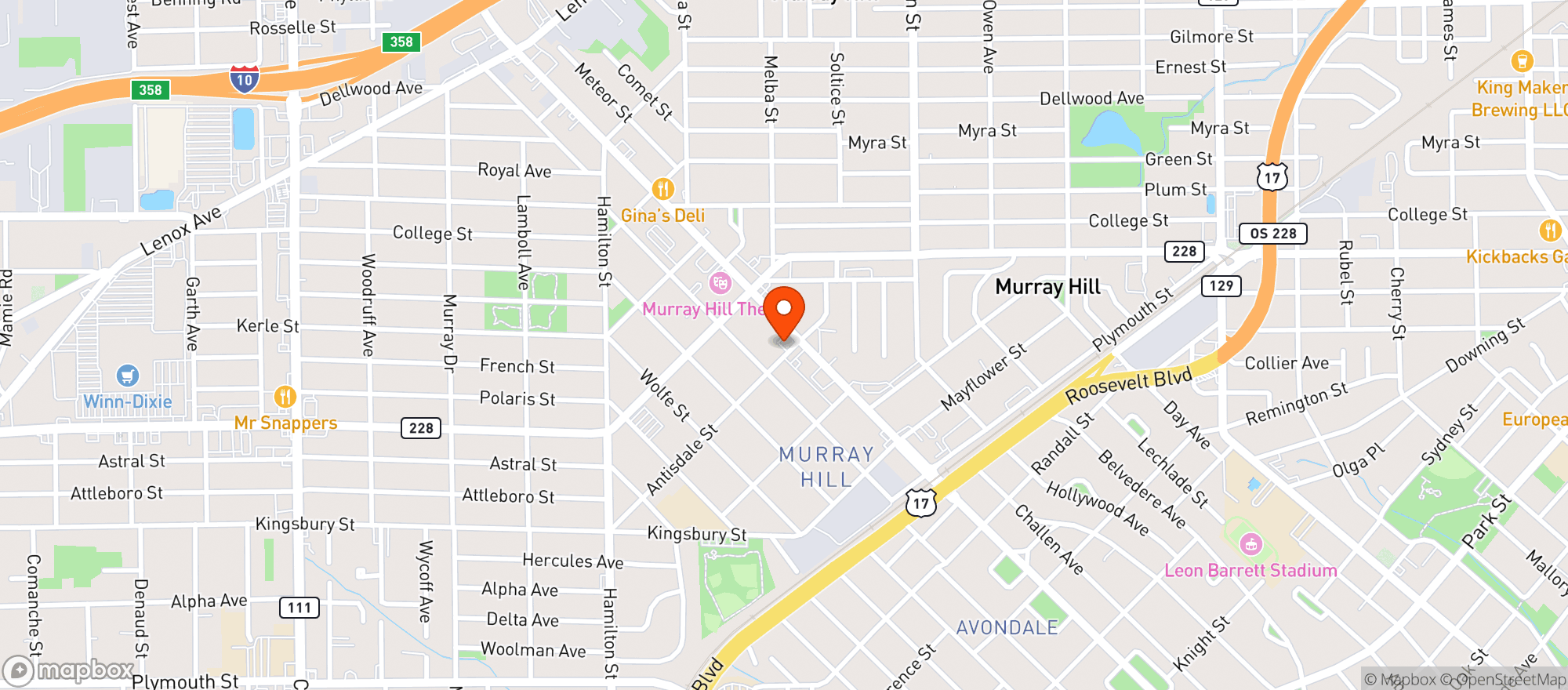 Map showing Larrys Giant Subs