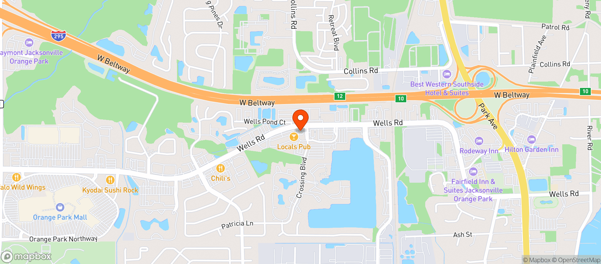 Map showing Wells Road Exxon