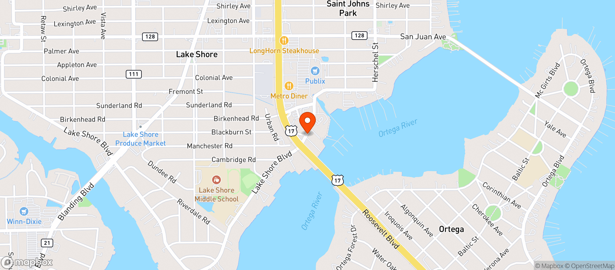 Map showing Hightide Burrito & Bar