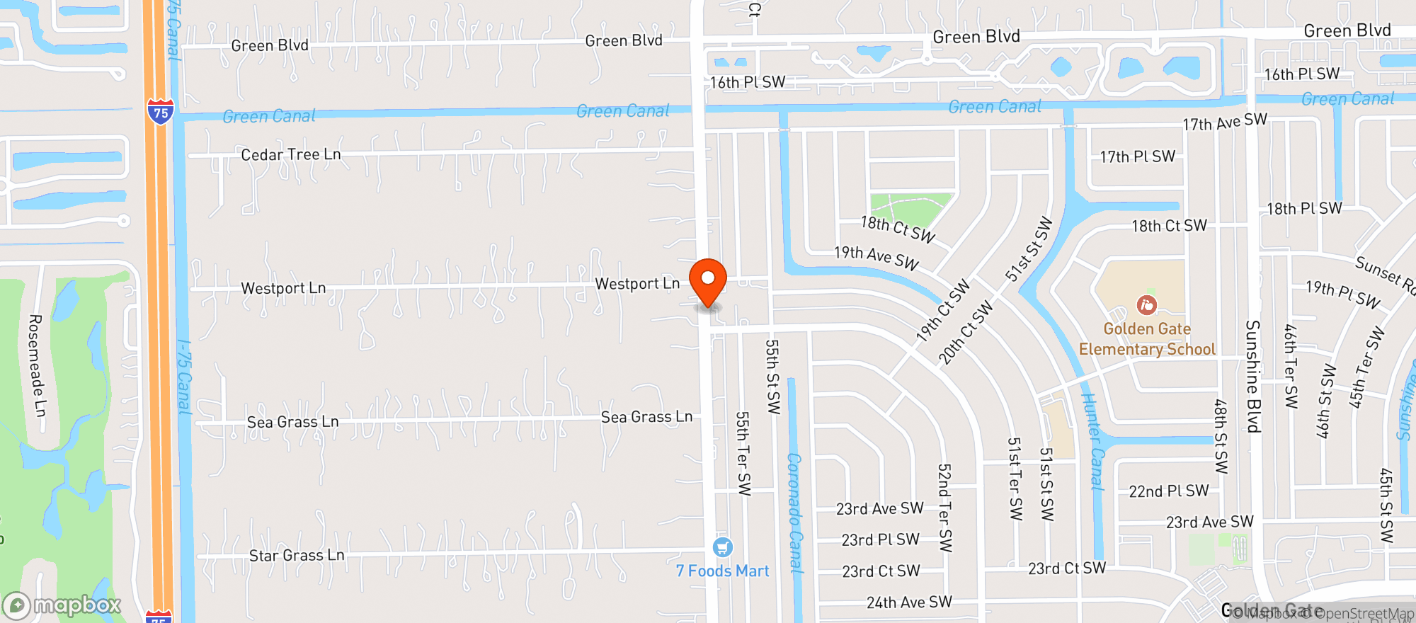 Map showing Circle K # 7488