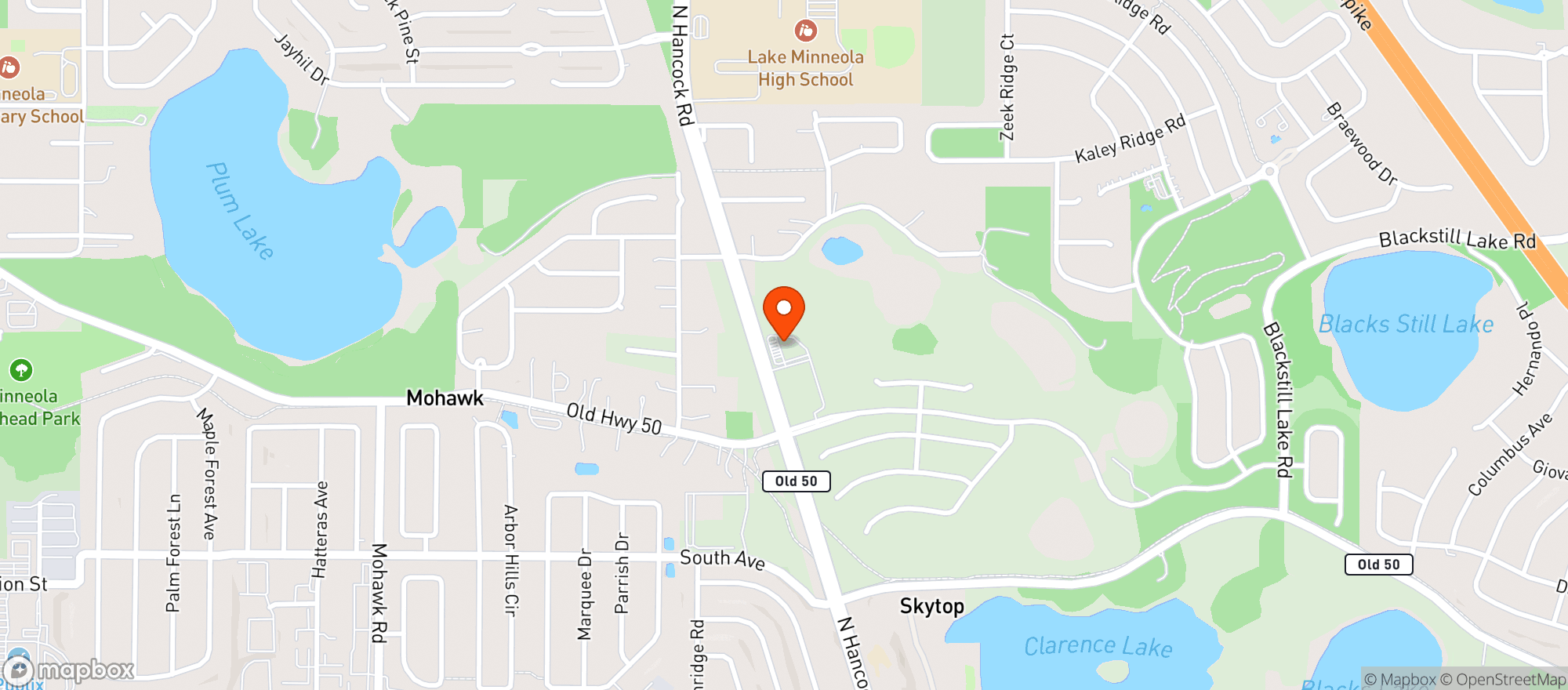 Map showing CIRCLE K (CLERMONT - 701 N HANCOCK RD)
