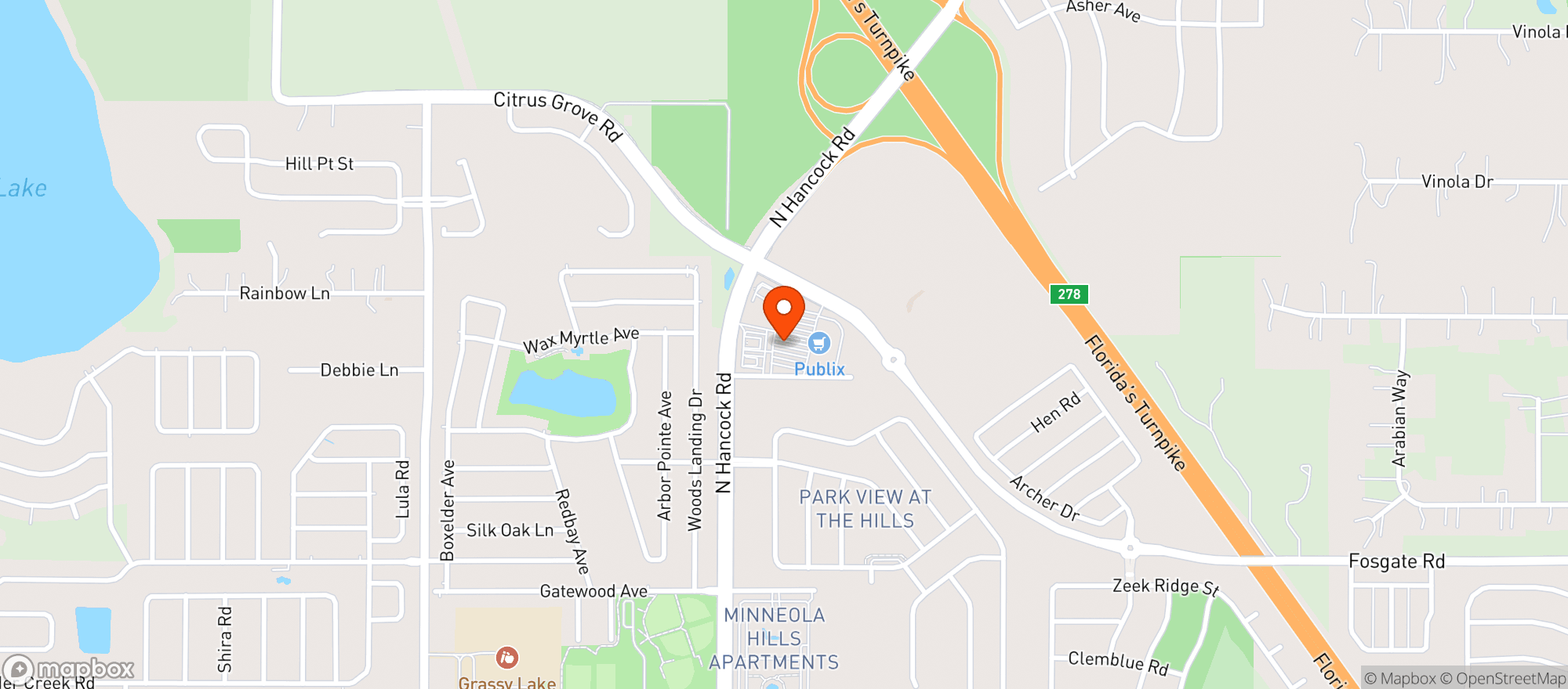 Map showing Publix