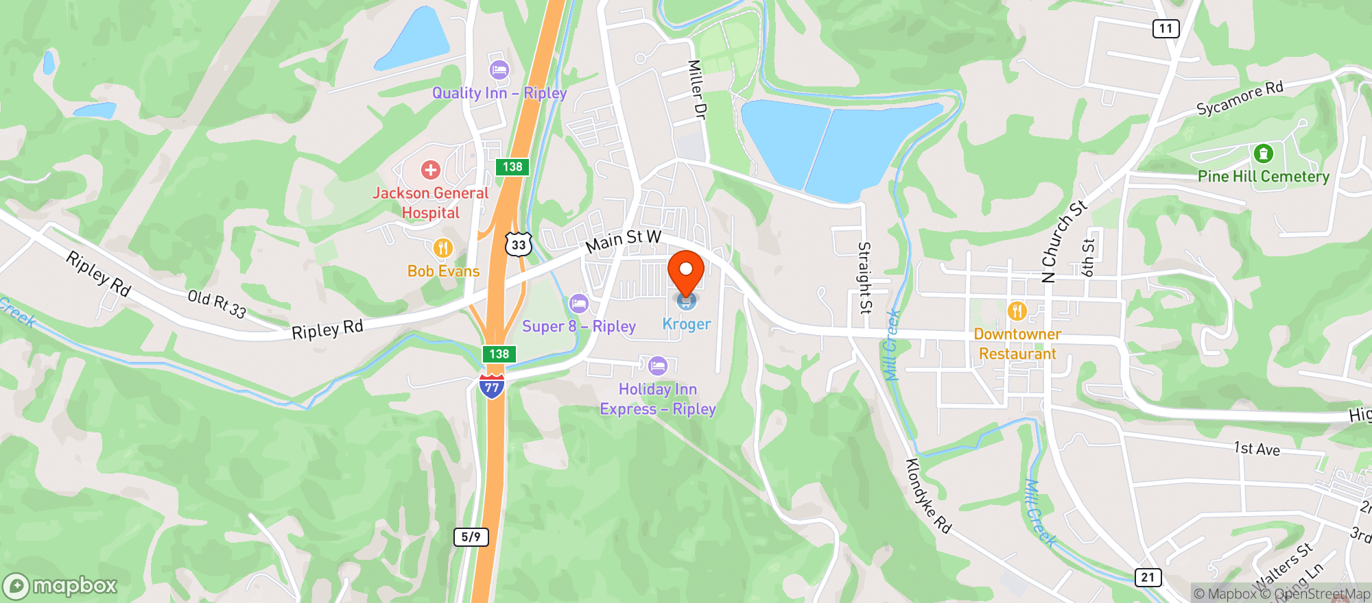 Map showing Kroger