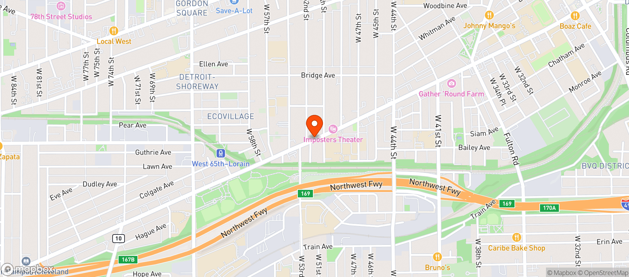 Map showing Cents Pizza