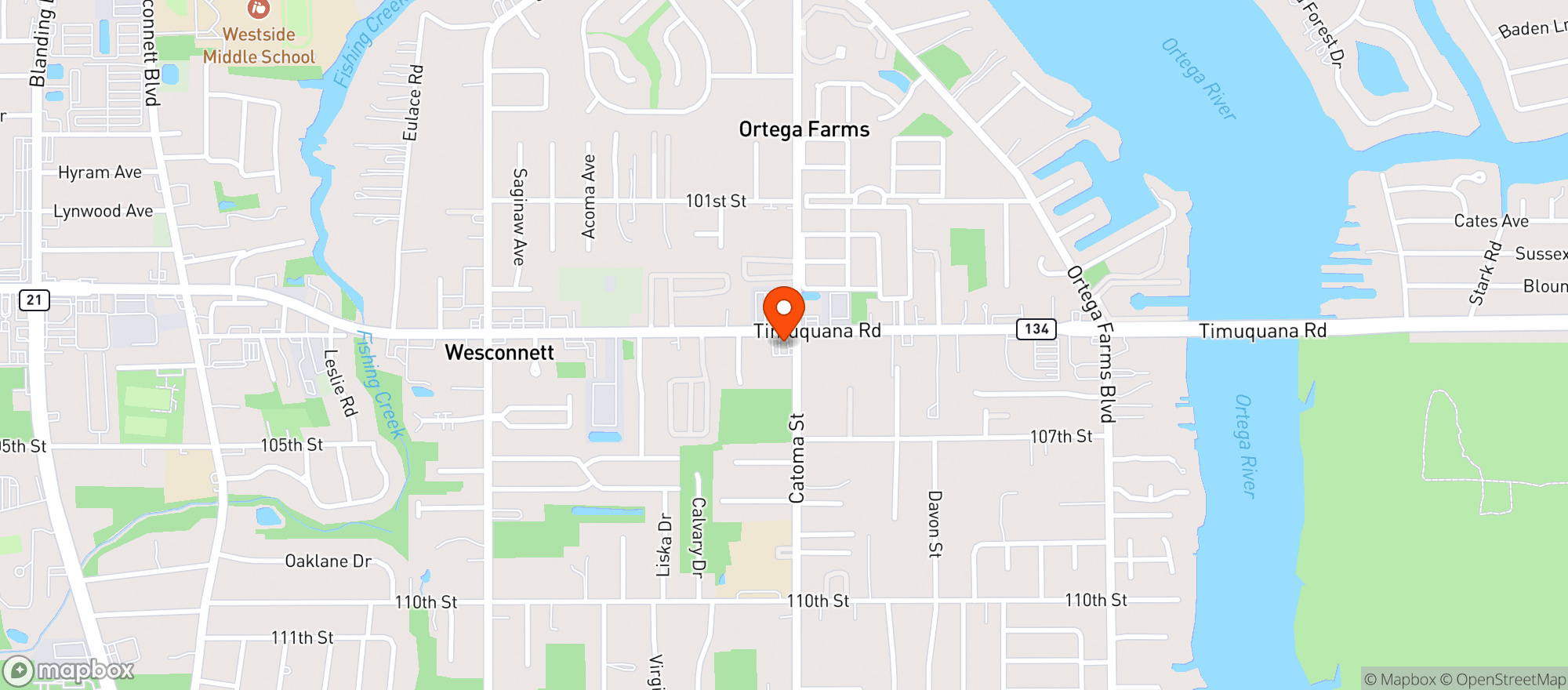 Map showing Timuquana Sunoco