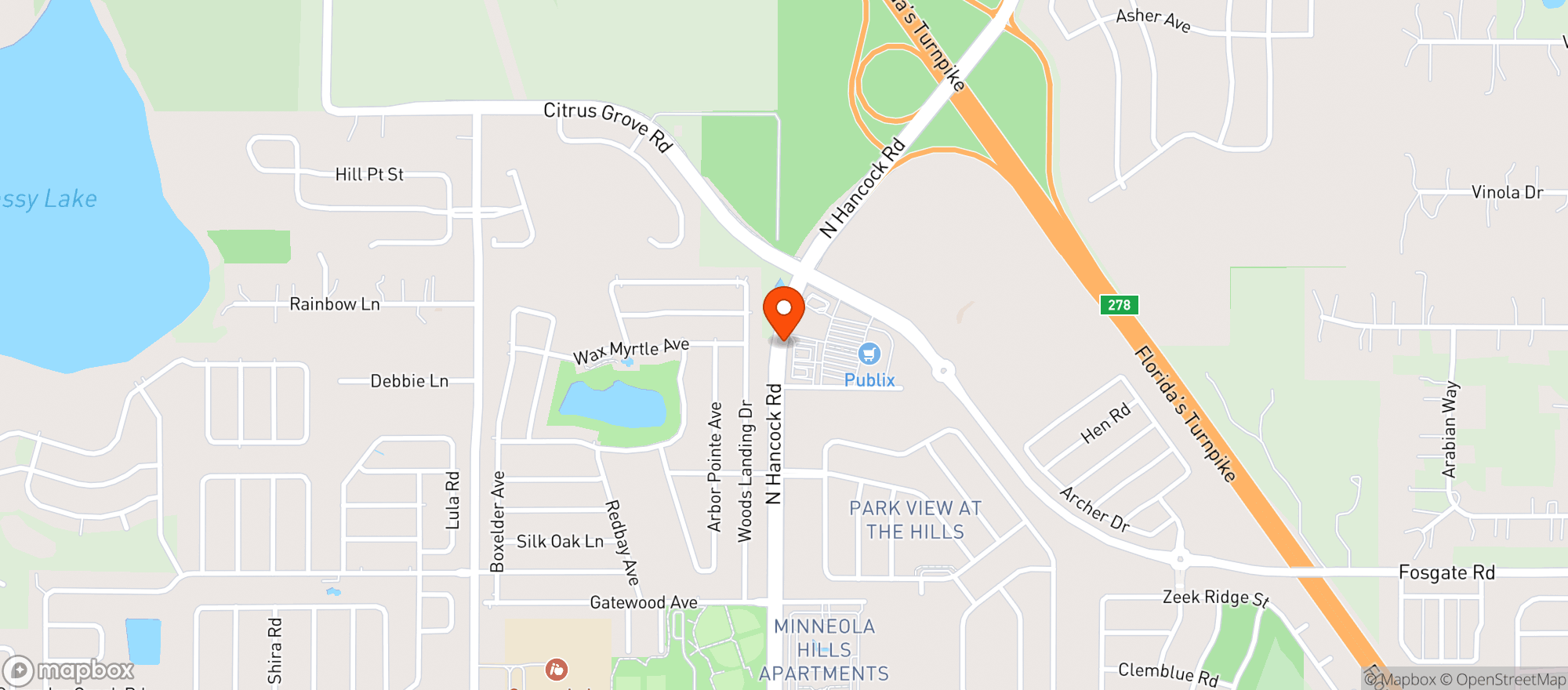 Map showing Publix Super Market
