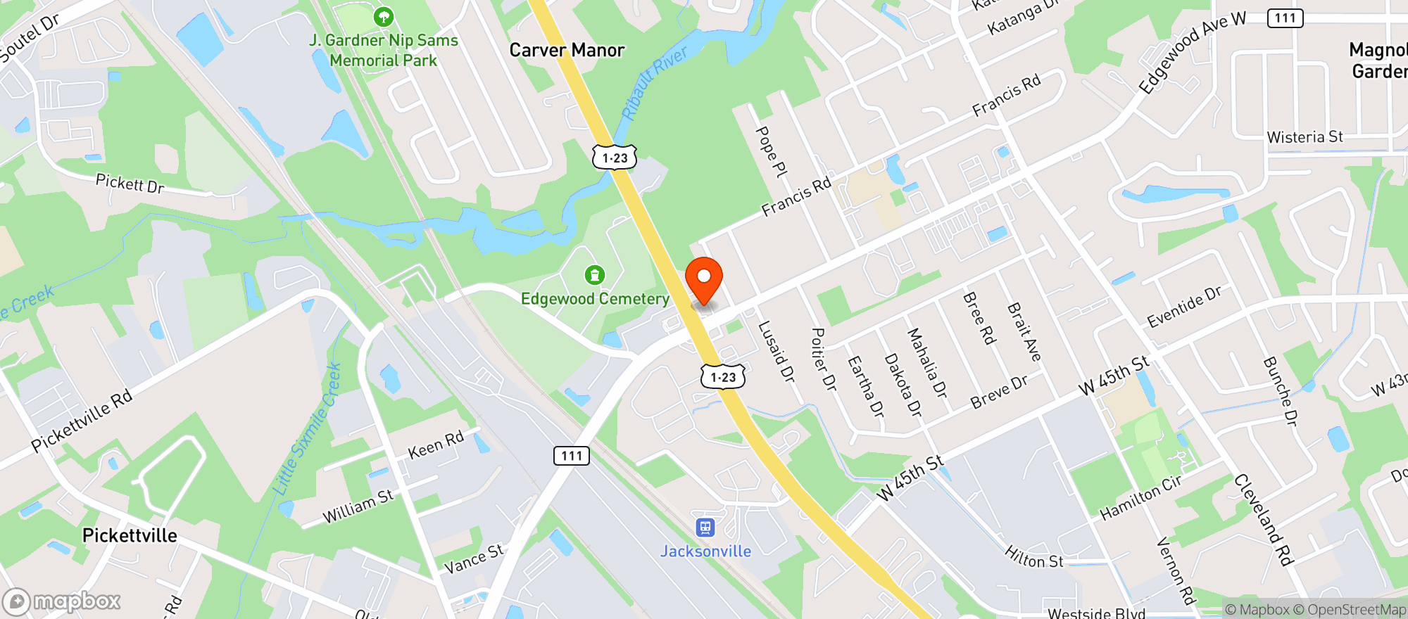 Map showing Shores Liquor At Edgewood