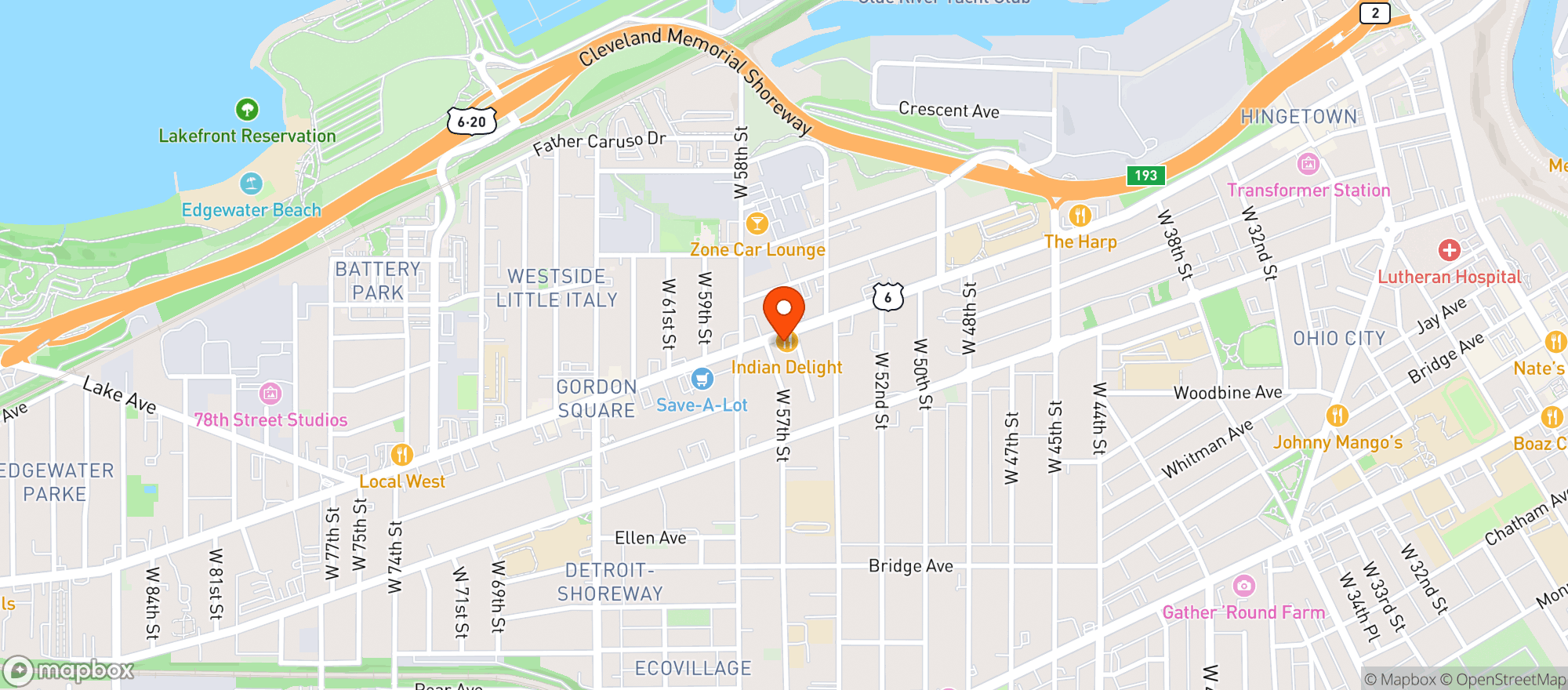 Map showing Gordon Square Market