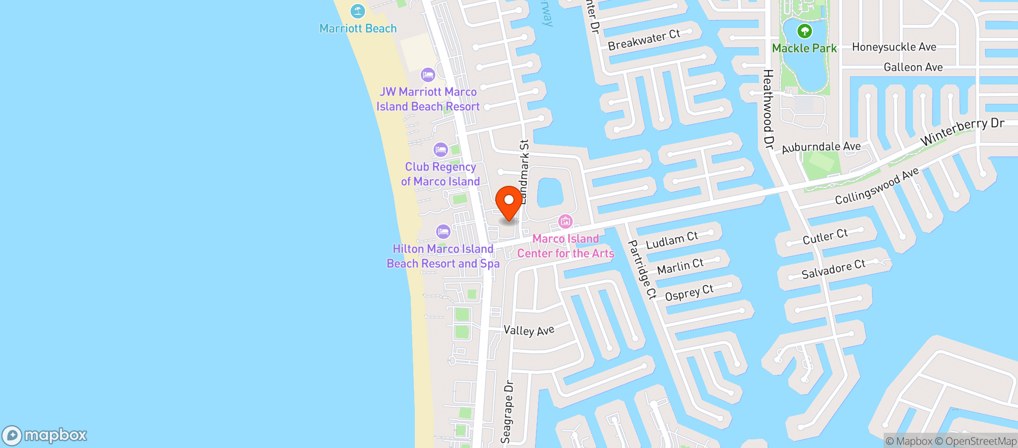 Map showing Davincis Ristorante Italiano
