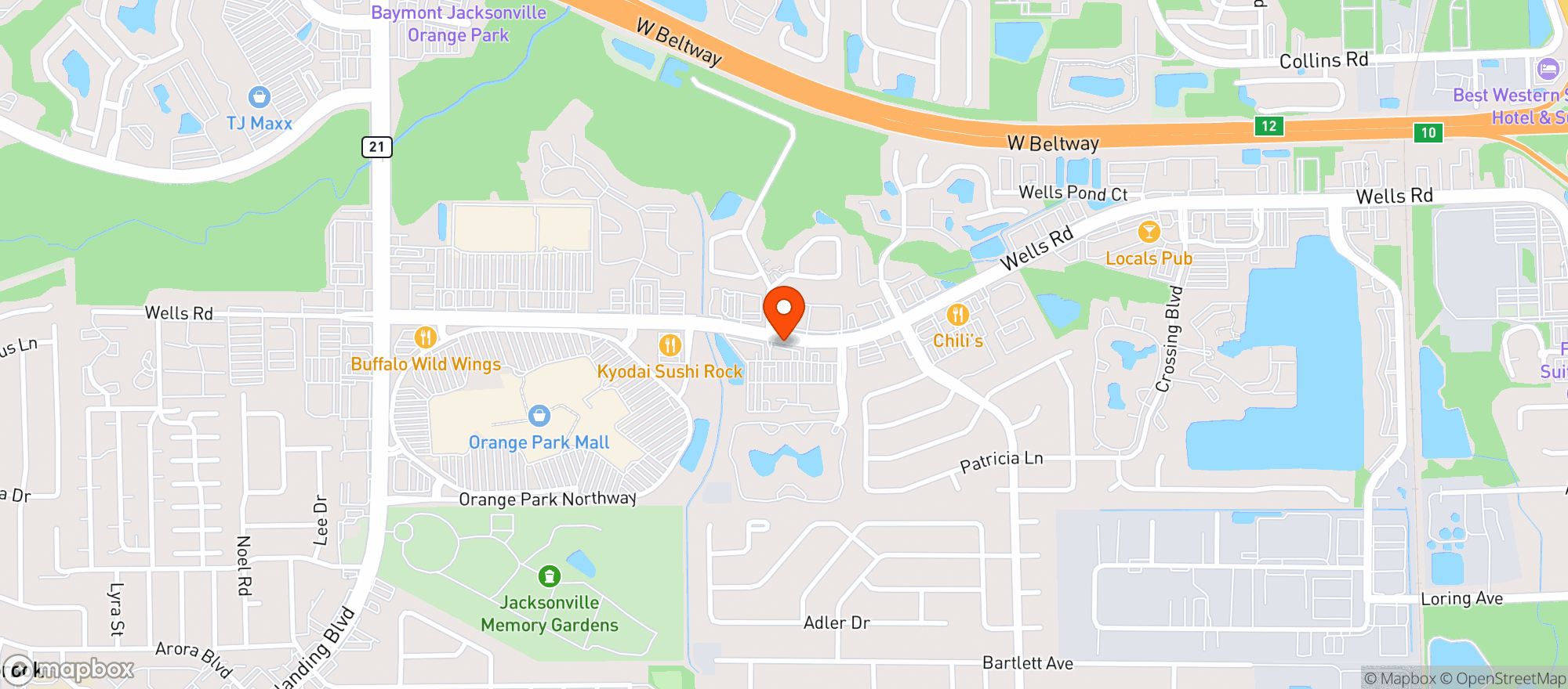 Map showing Millers Ale House