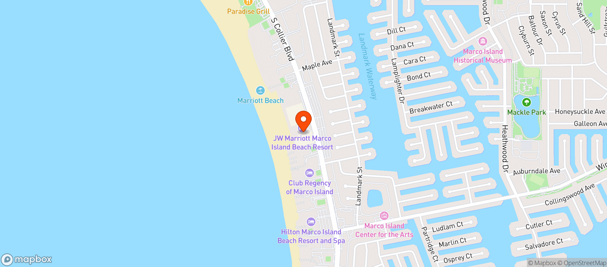 Map showing Jw Marriott #Mrkfl