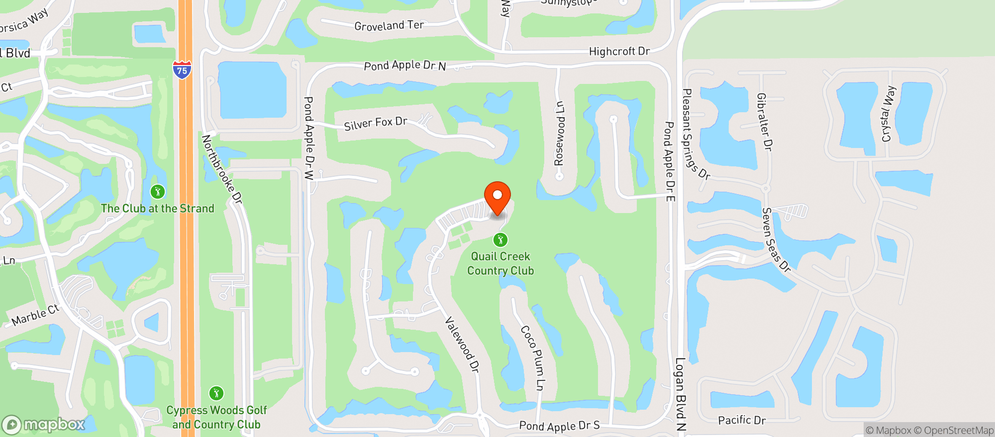 Map showing Quail Creek Country Club