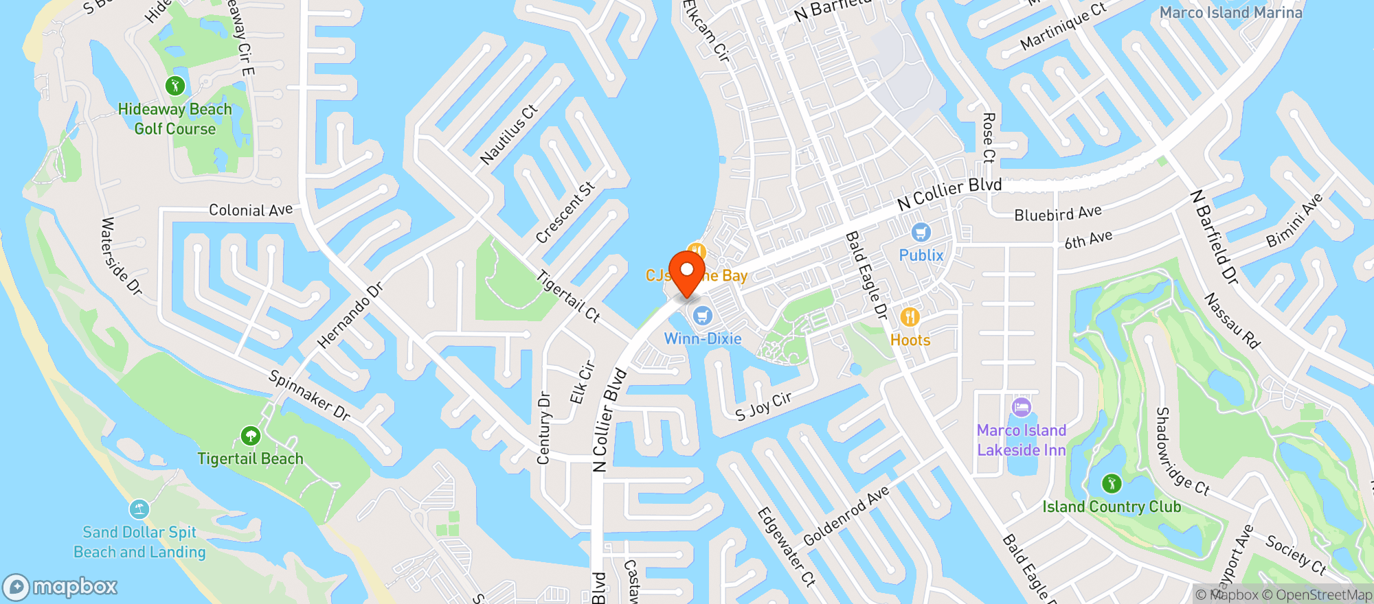Map showing Winn Dixie - 0729