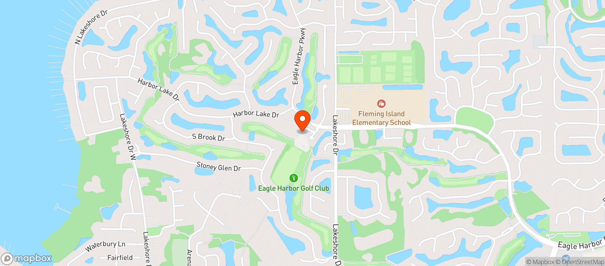 Map showing Eagle Harbor Golf Club