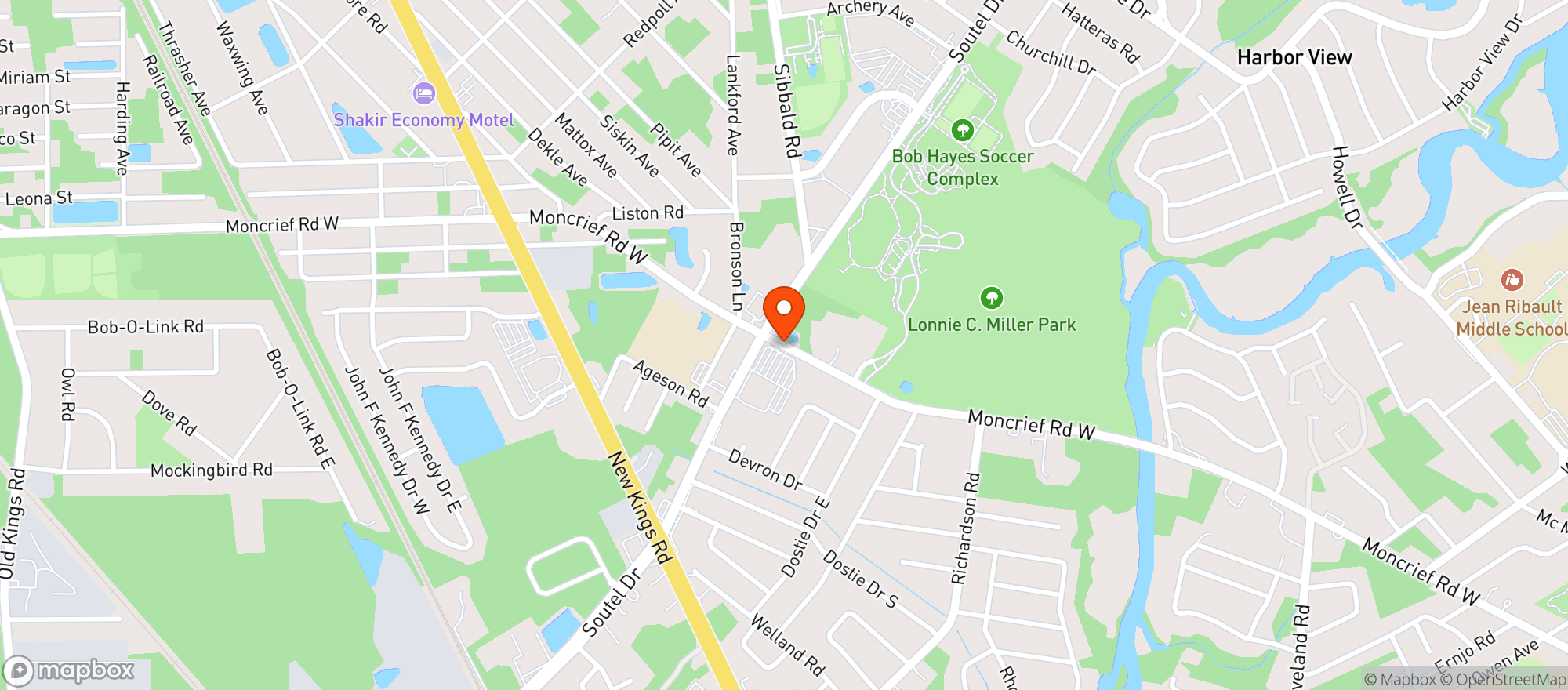 Map showing Harveys Supermarket
