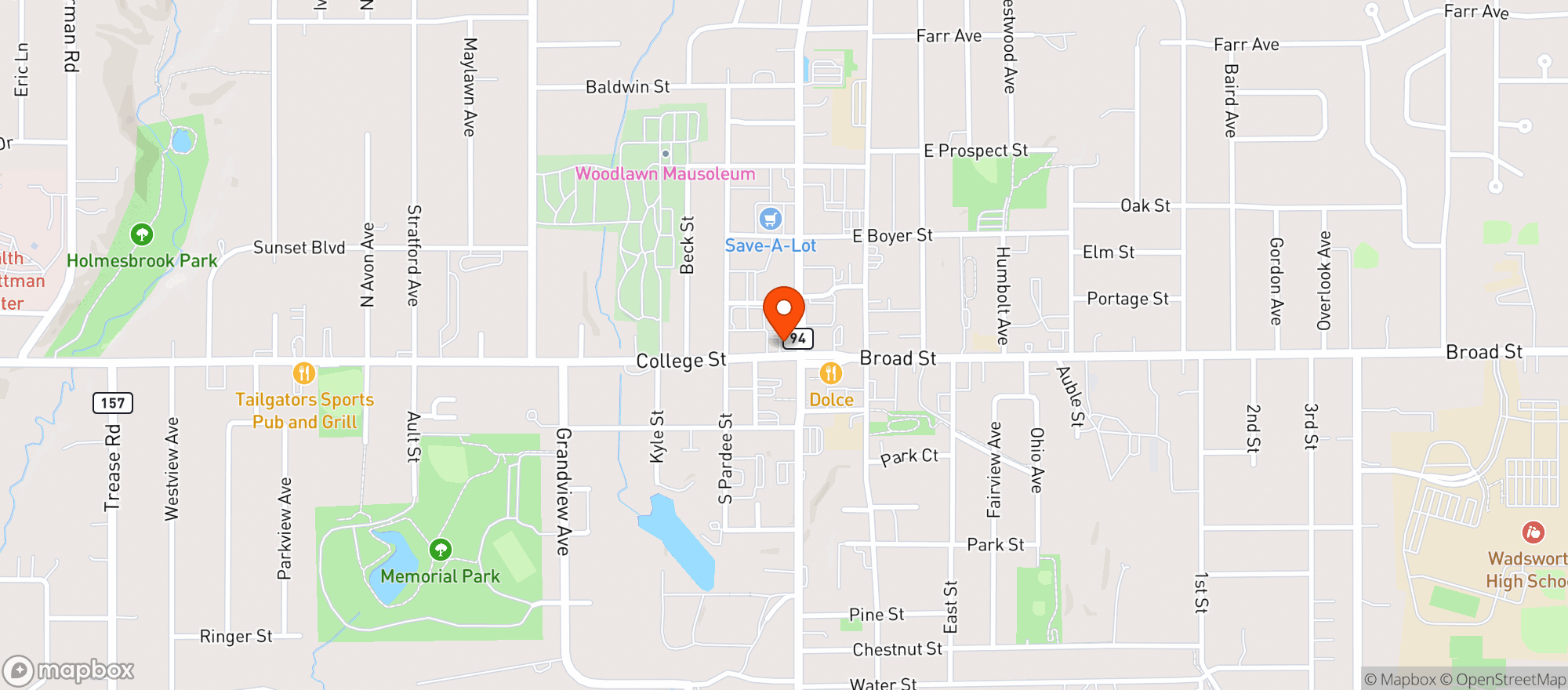 Map showing The Vue