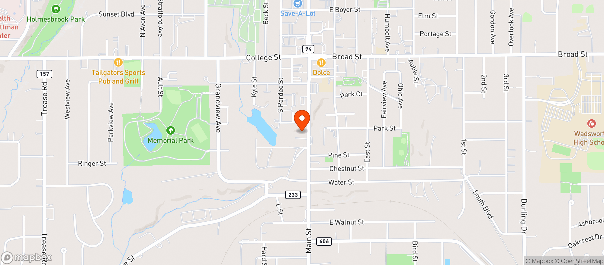 Map showing Moose Lodge
