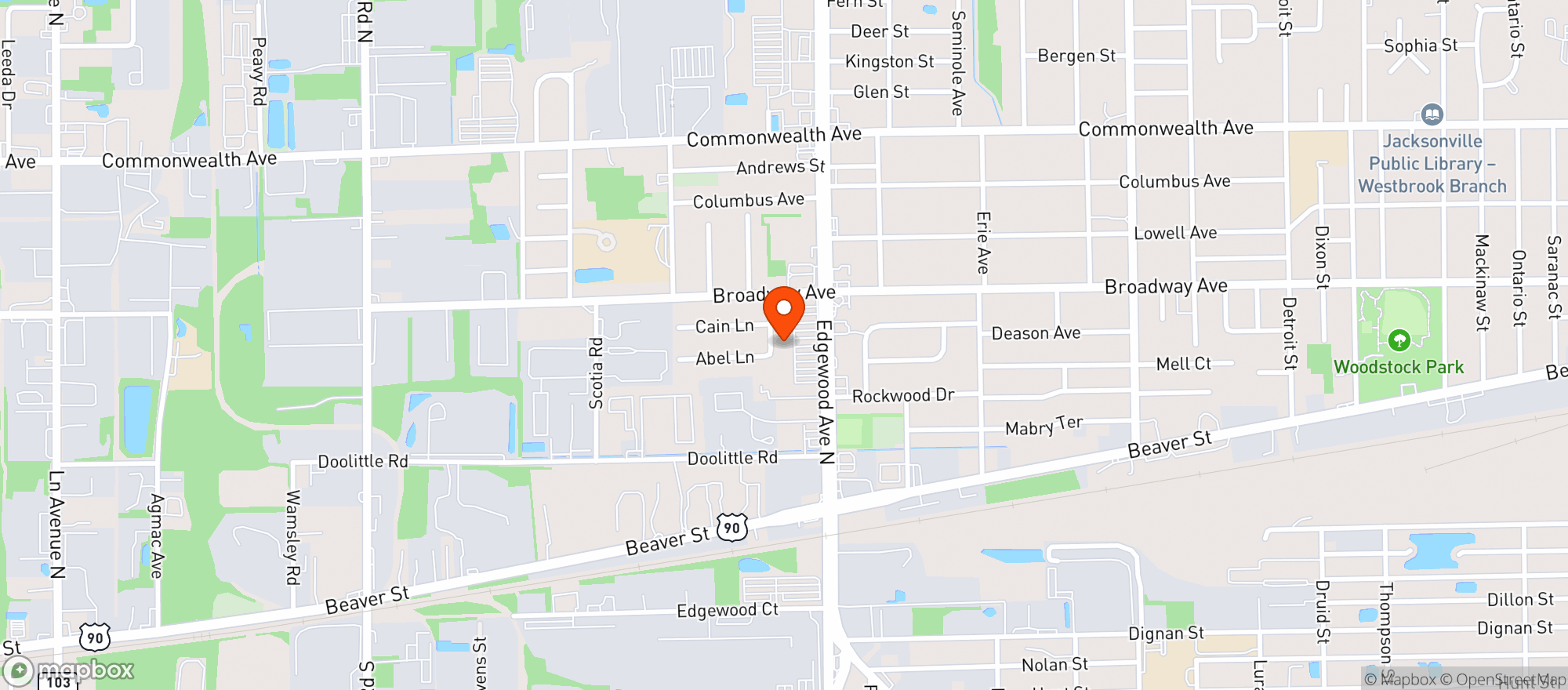 Map showing Paxon Package Store