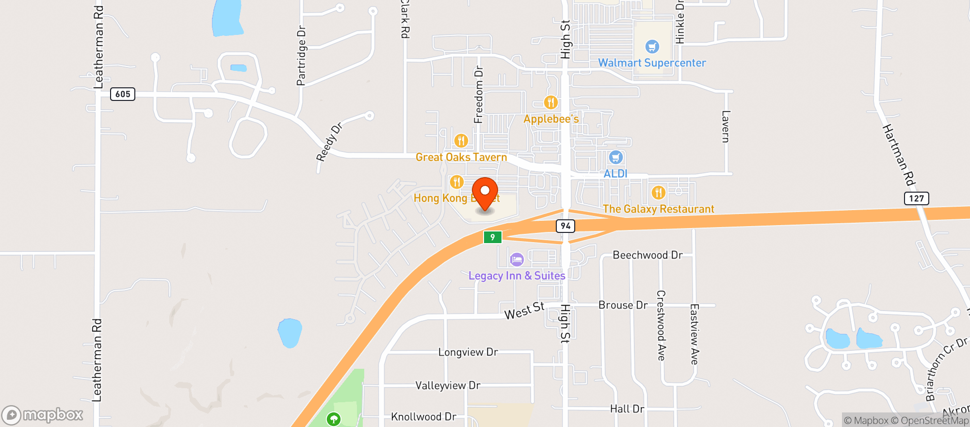 Map showing Buehlers Fresh Food