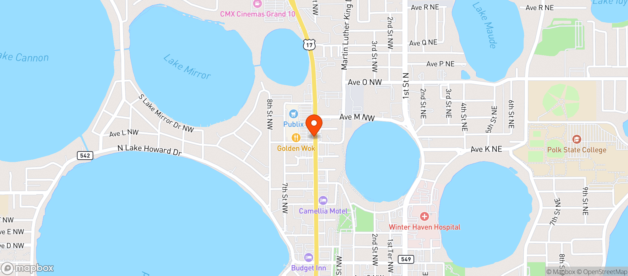 Map showing Publix Super Market