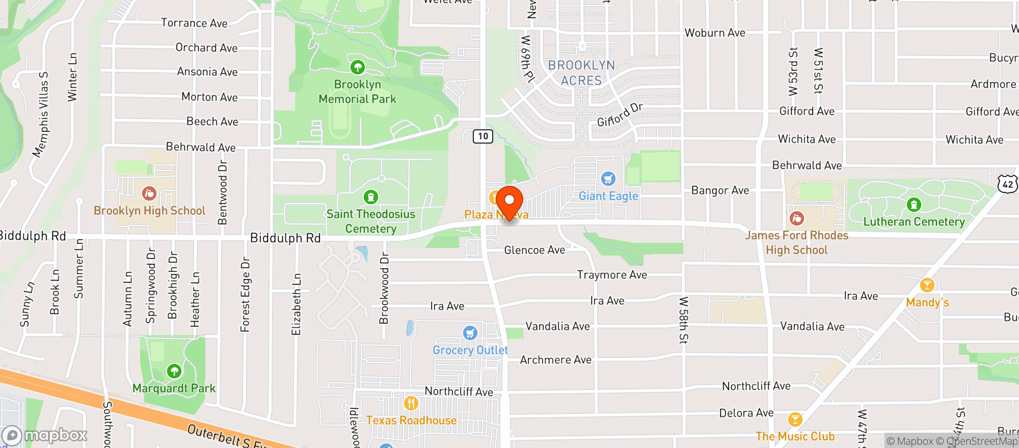 Map showing Plaza Nueva Mexican Grill