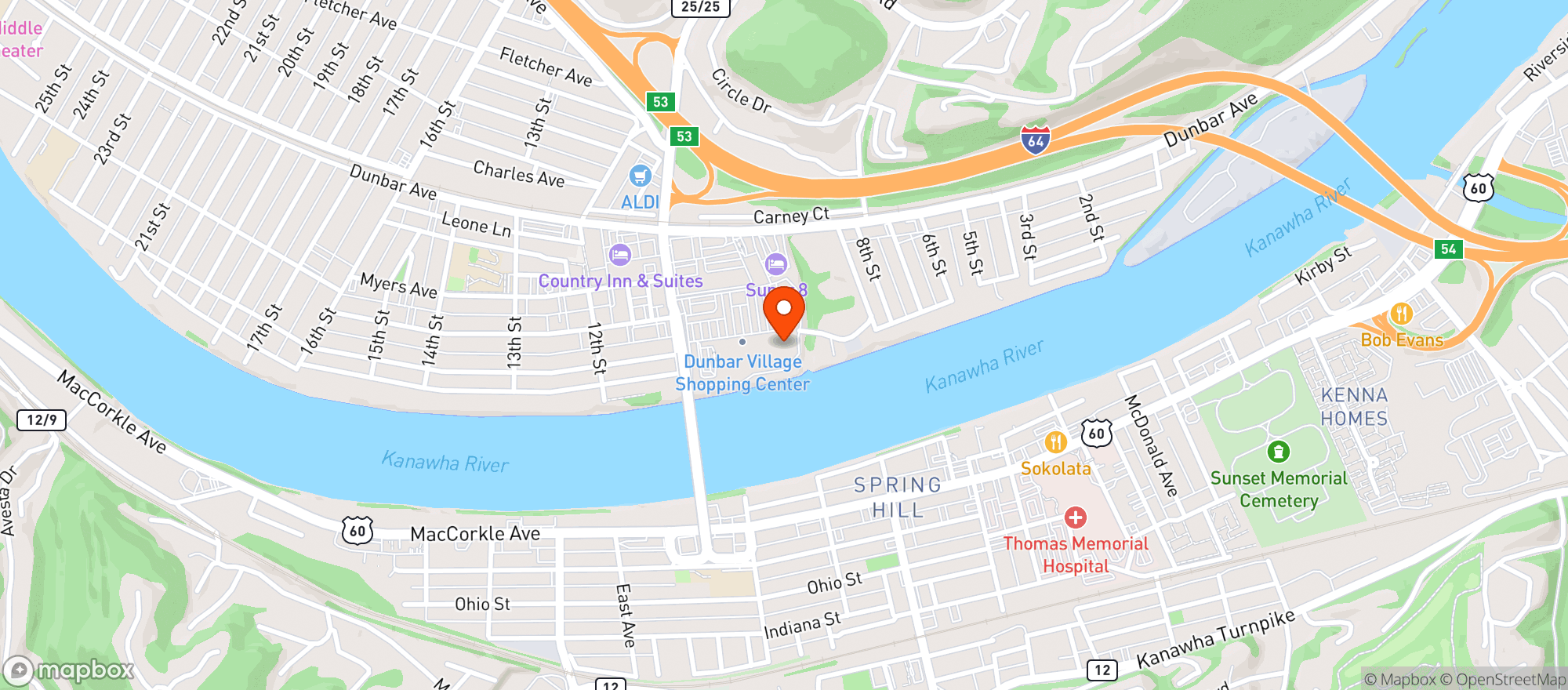 Map showing Kroger