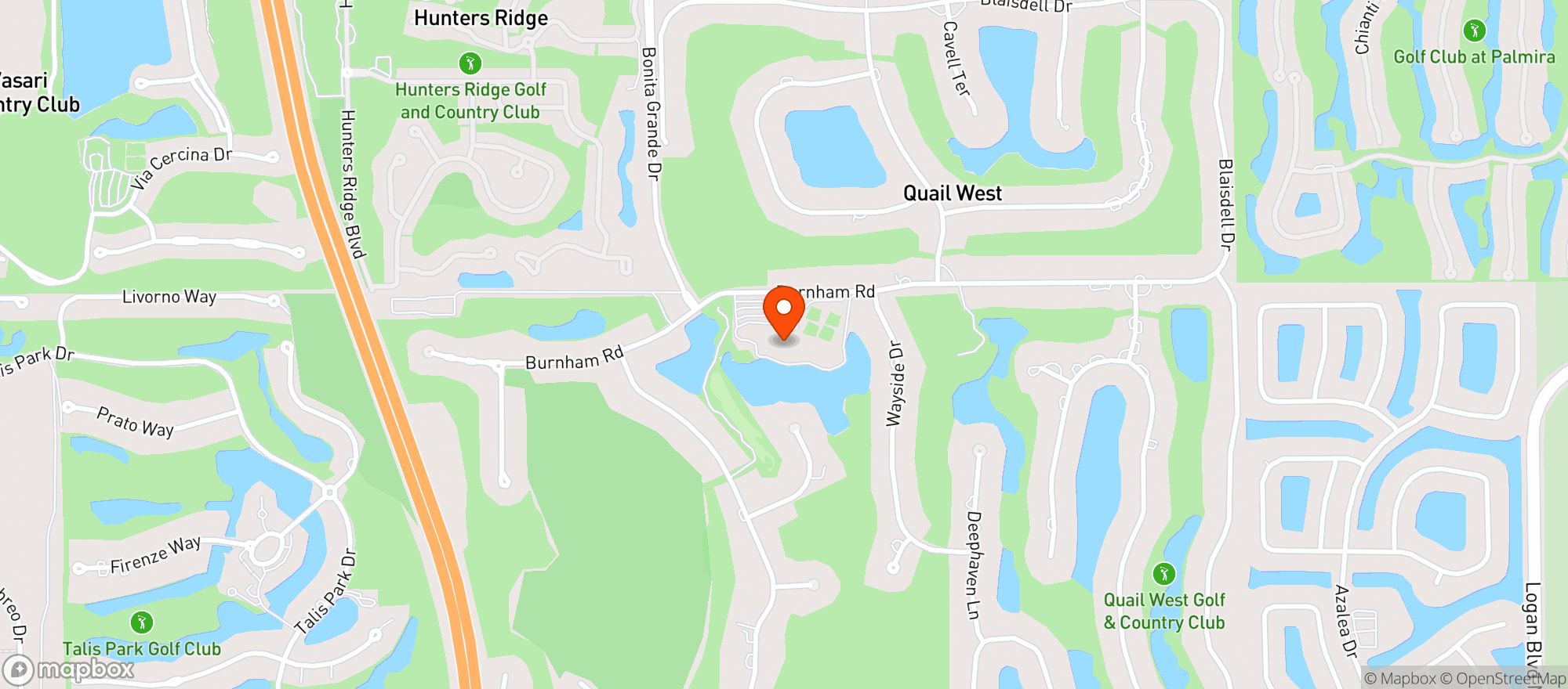 Map showing Quail West Golf & Country Club