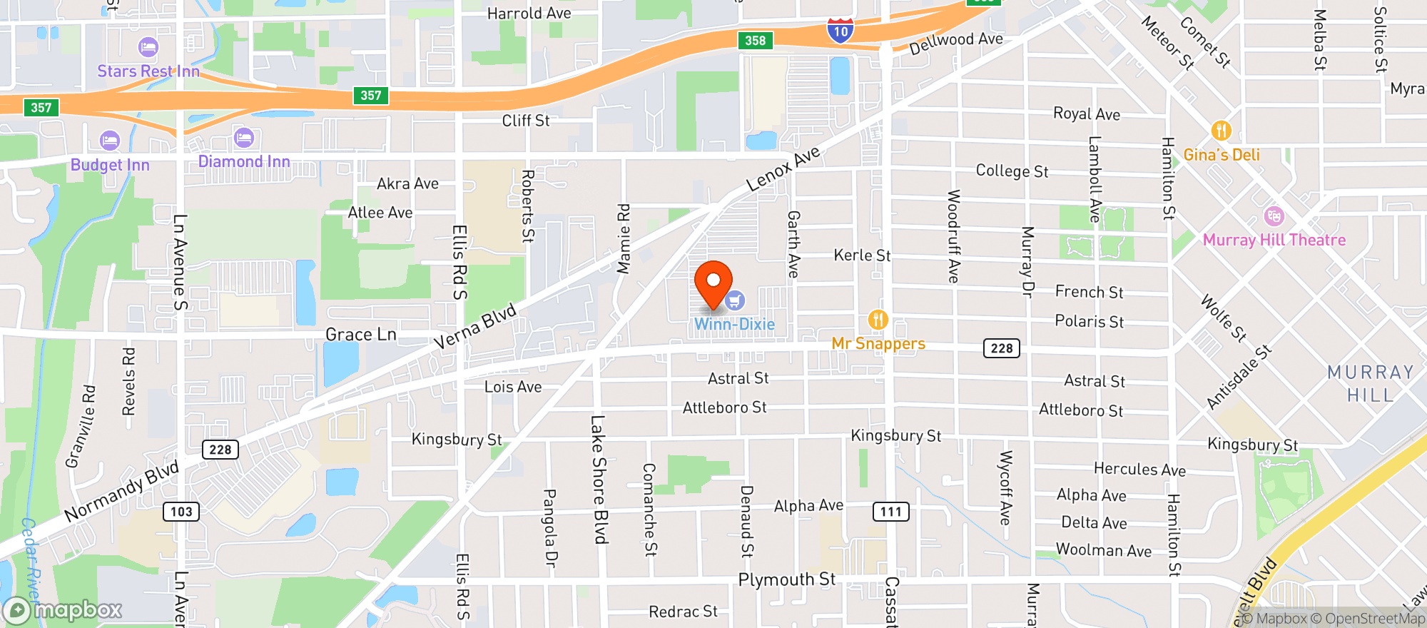 Map showing Winn Dixie #191
