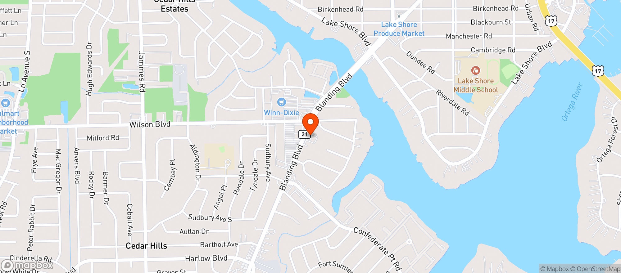 Map showing Circle K Blanding / Wilson