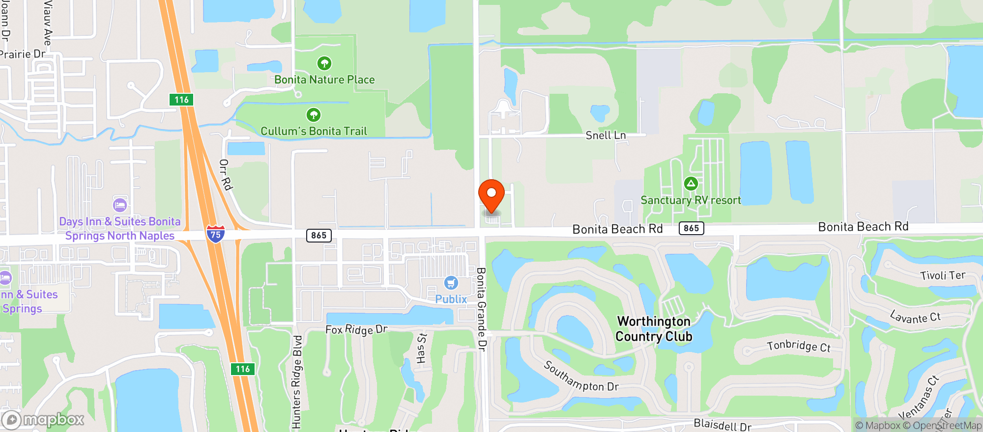 Map showing Racetrac