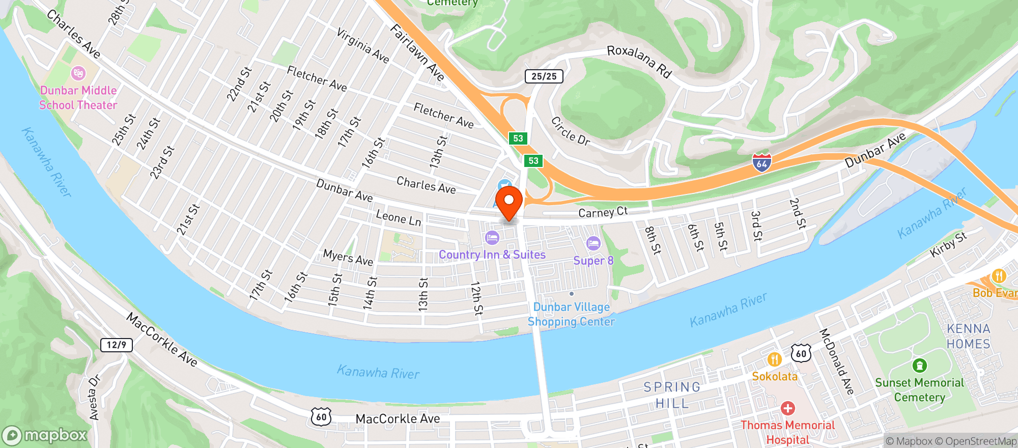 Map showing Los Agaves