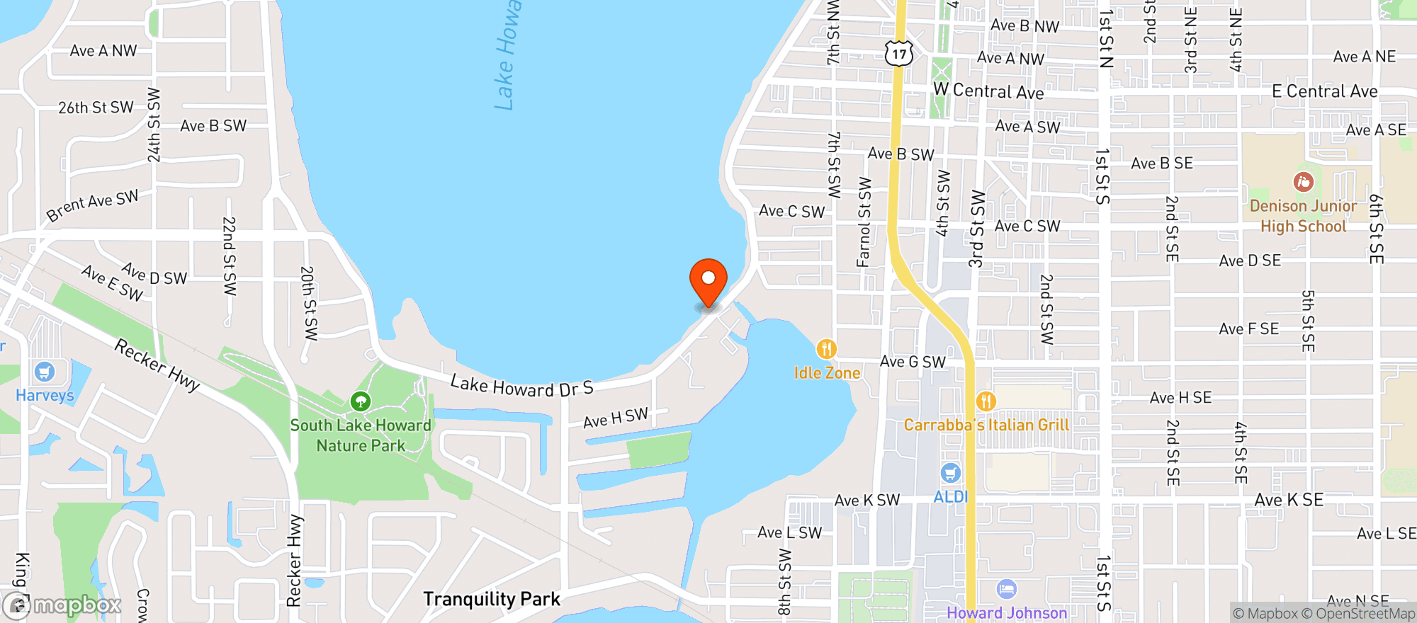 Map showing Old Man Franks