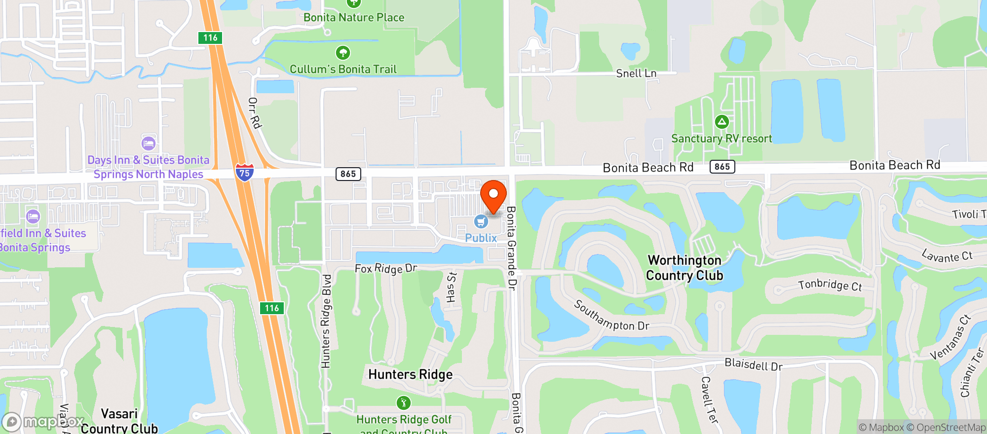 Map showing Publix Super Market