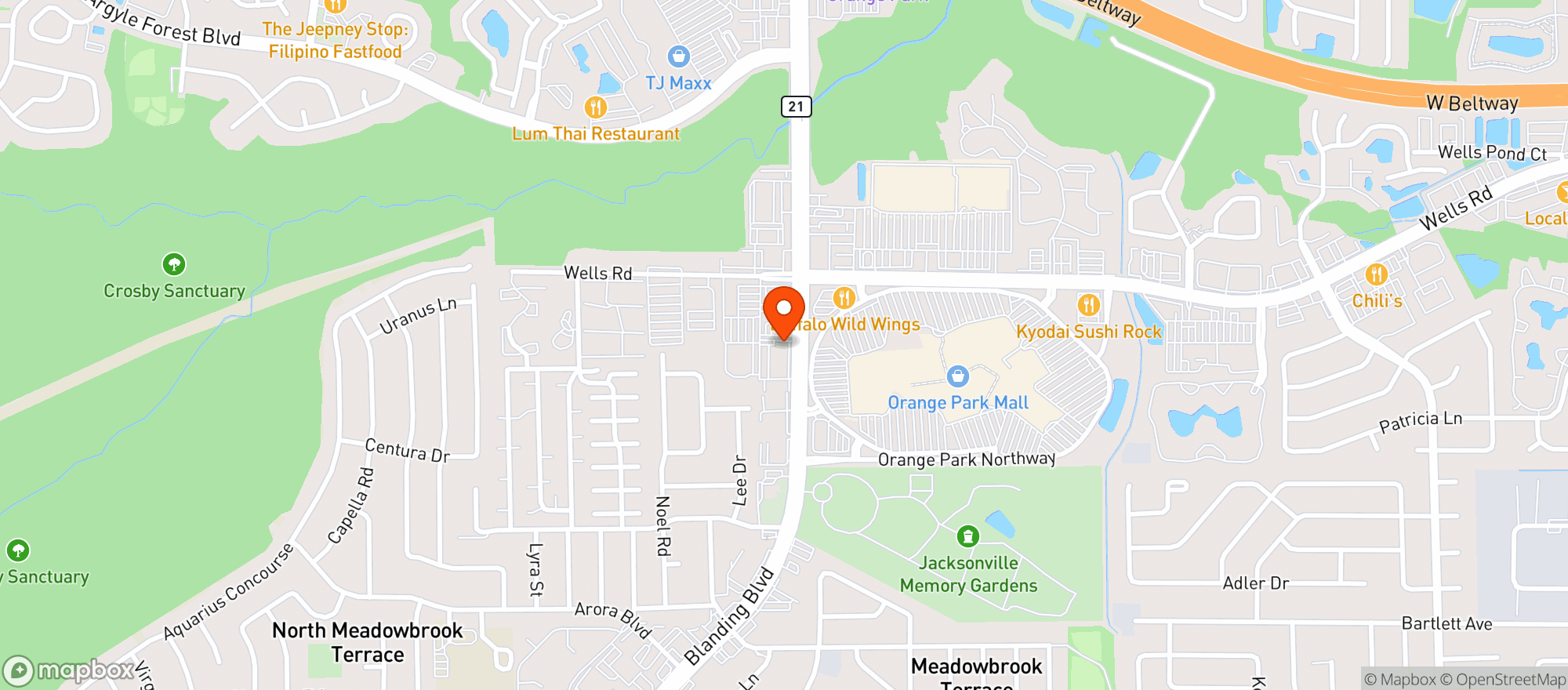 Map showing Vitamin Shoppe - Orange Park