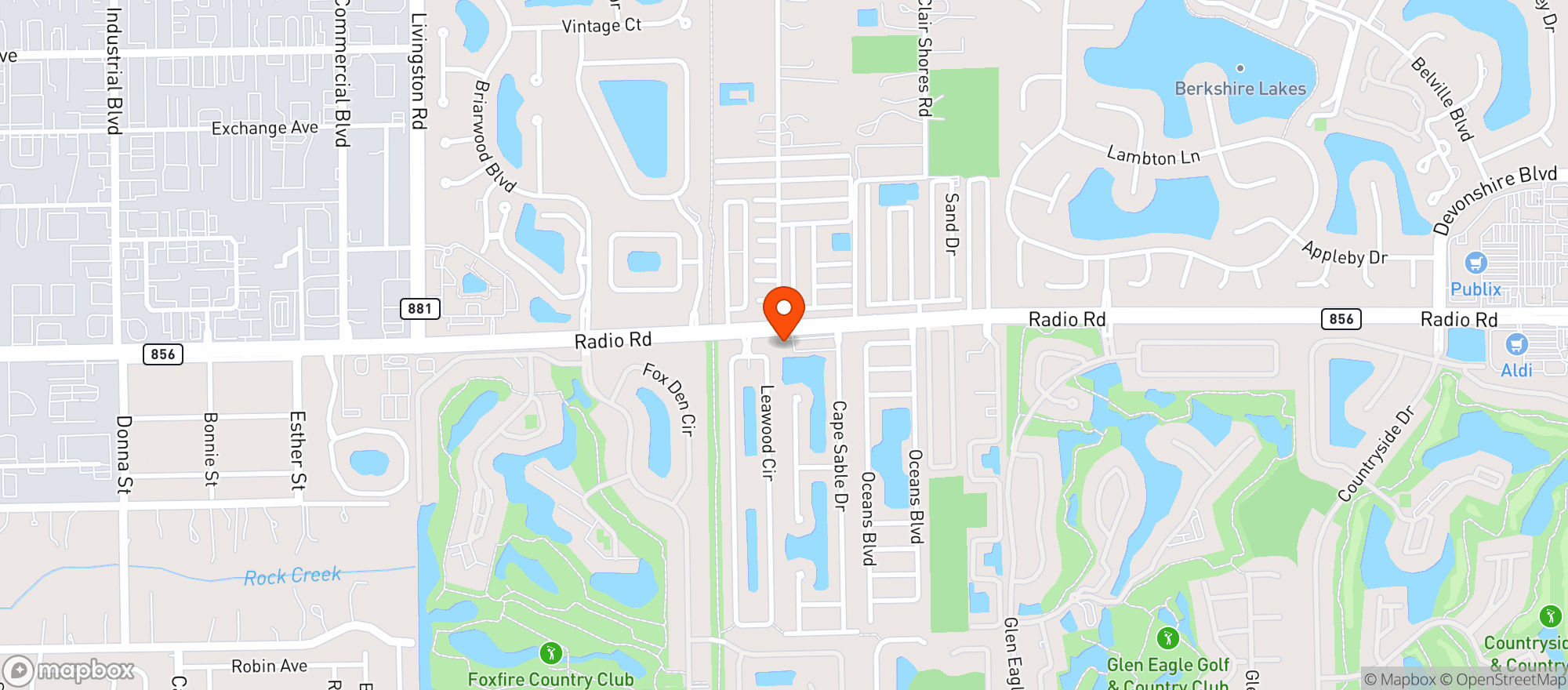 Map showing CIRCLE K (5680 RADIO RD)