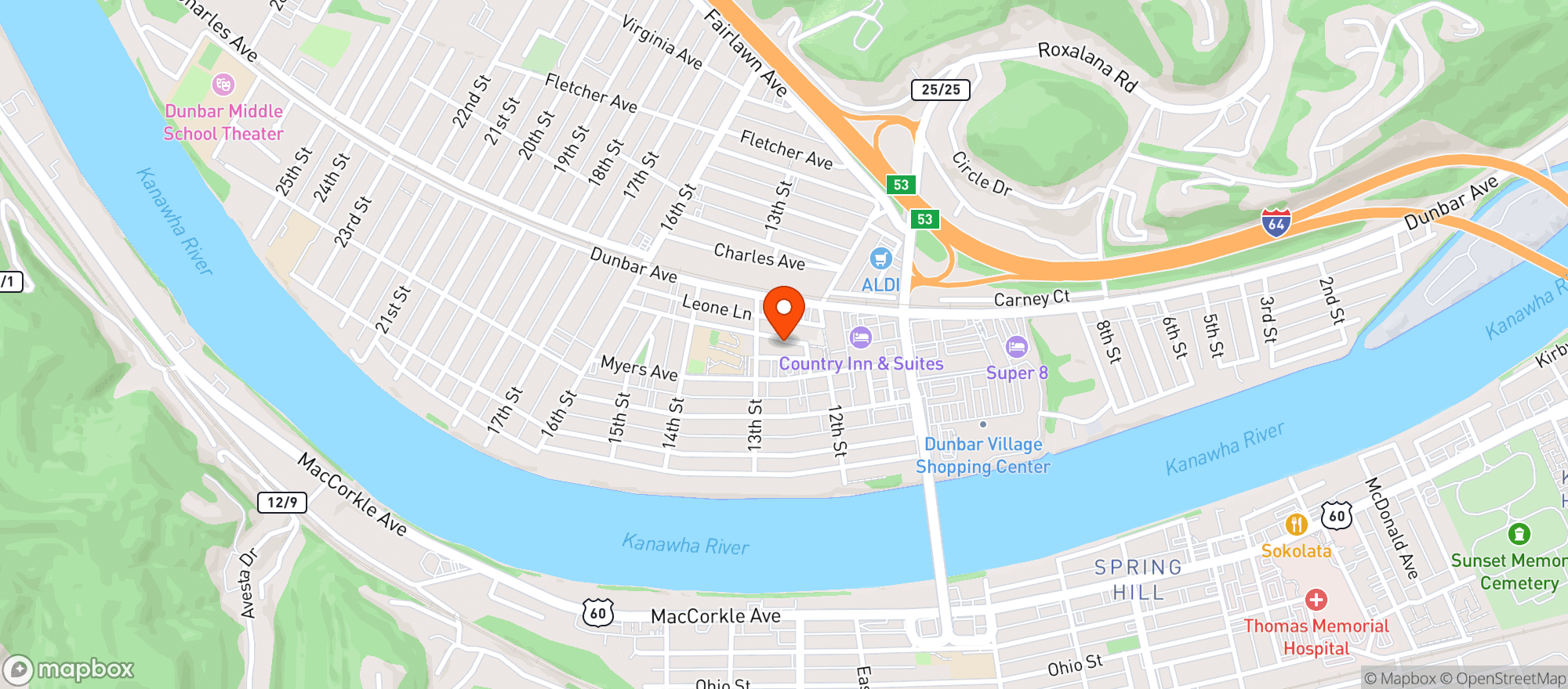 Map showing Live At The Shop