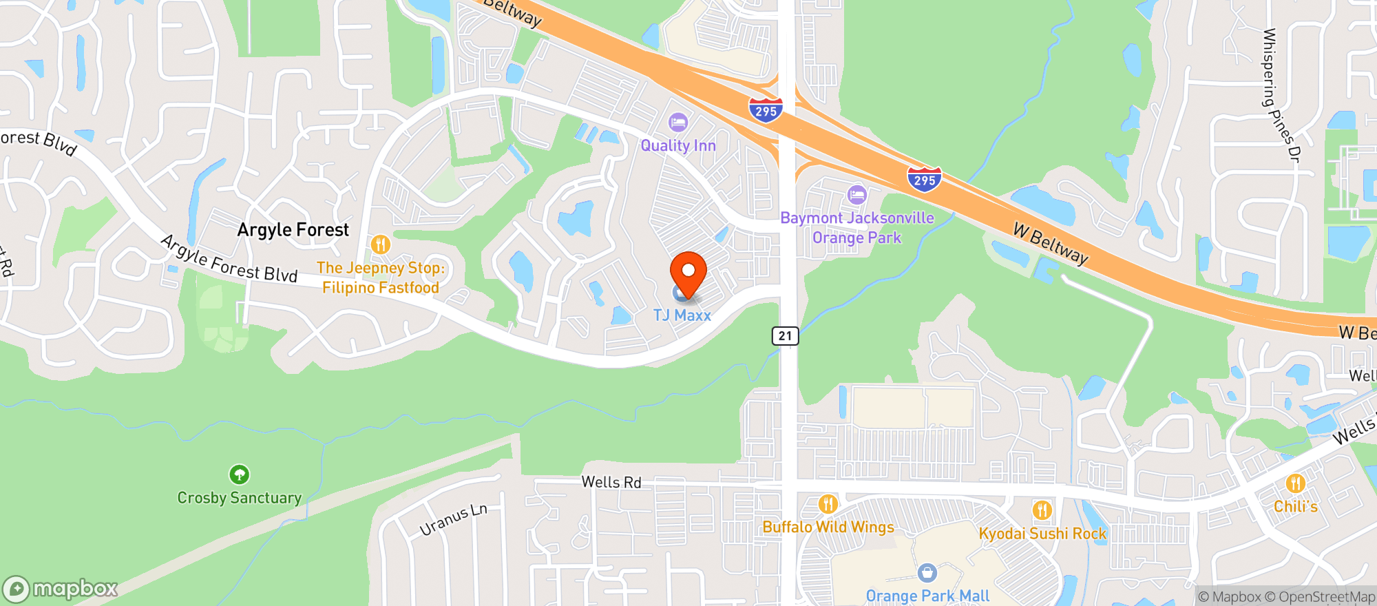 Map showing SHORES LIQUOR AT ARGYLE