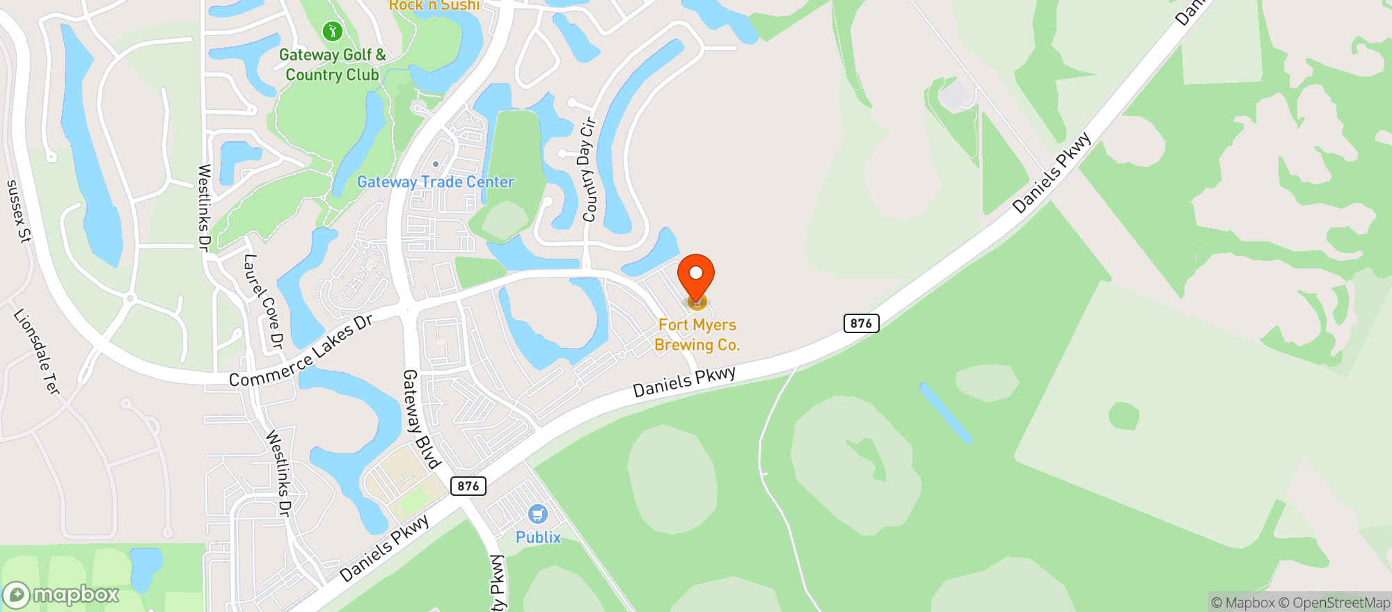 Map showing Fort Myers Brewing Company
