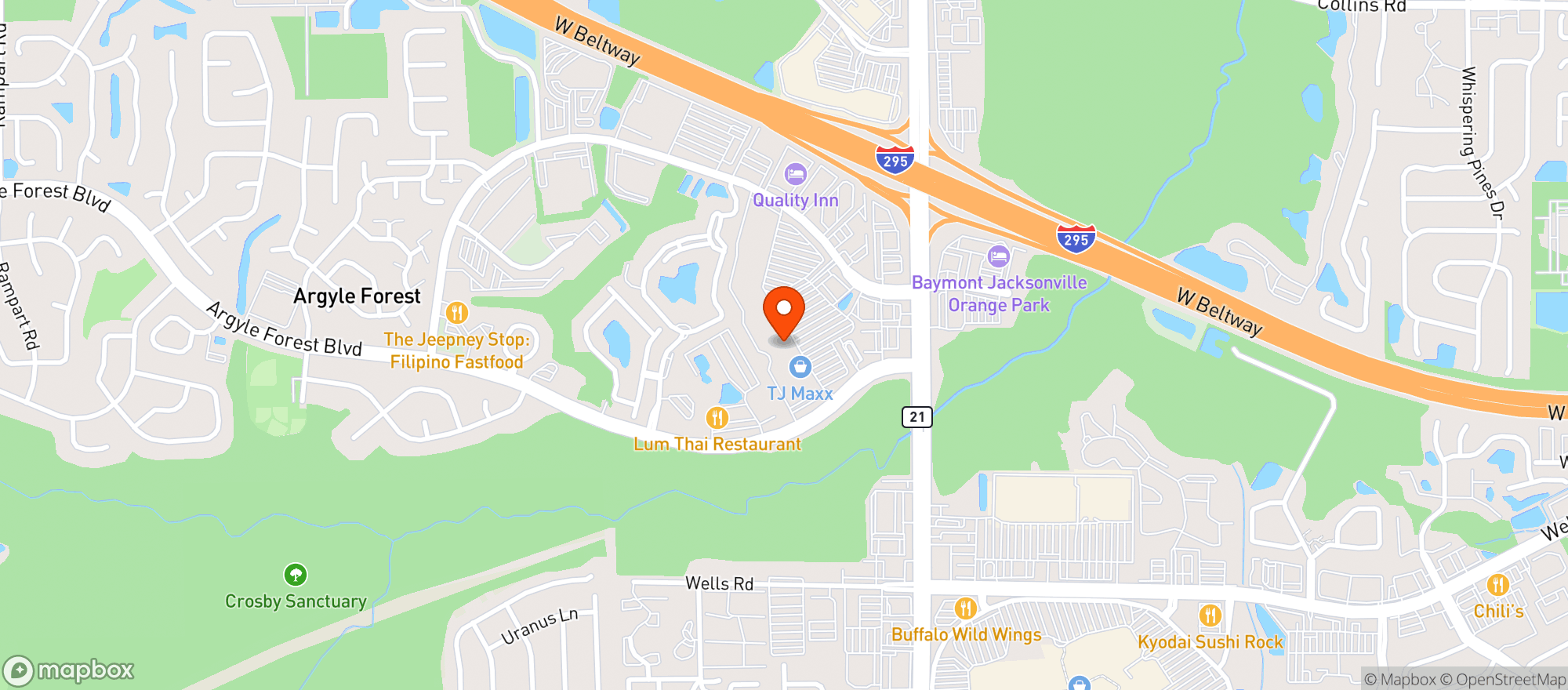 Map showing Publix