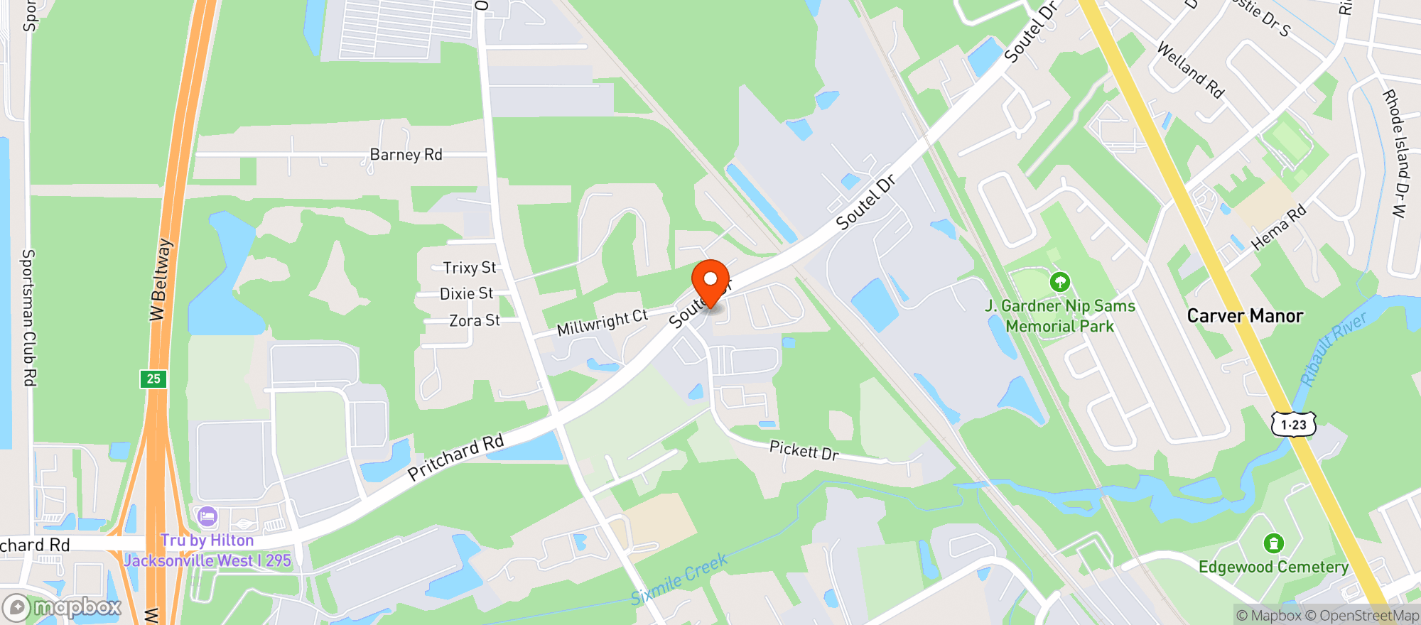 Map showing American Legion