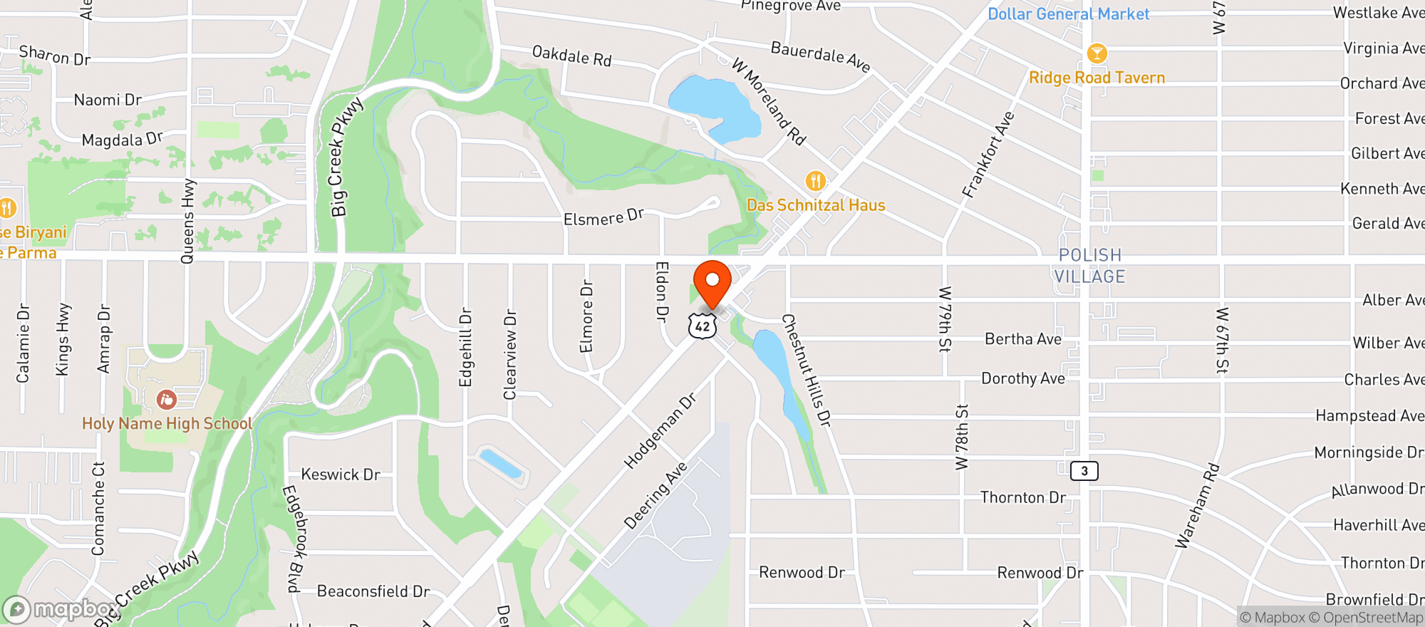 Map showing Heights Deli Mart