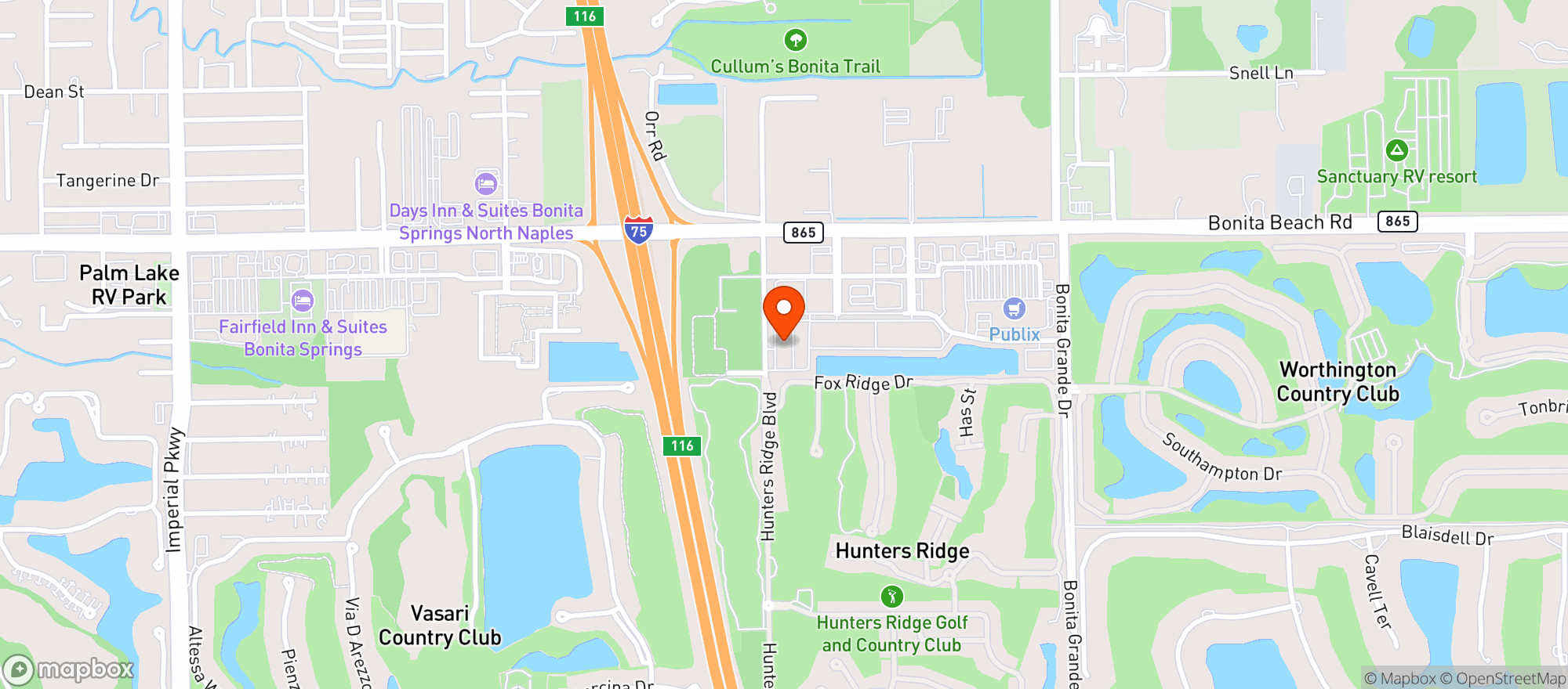 Map showing Riptide Brewing Company