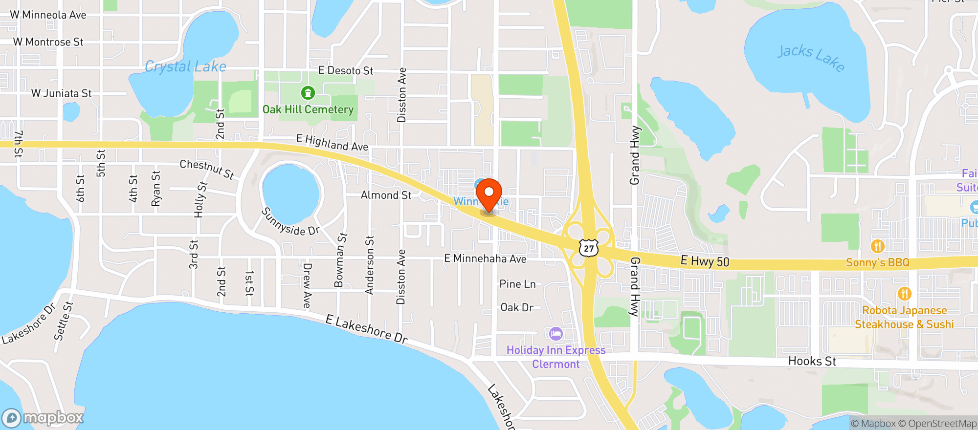 Map showing Winn Dixie Liquors #2245