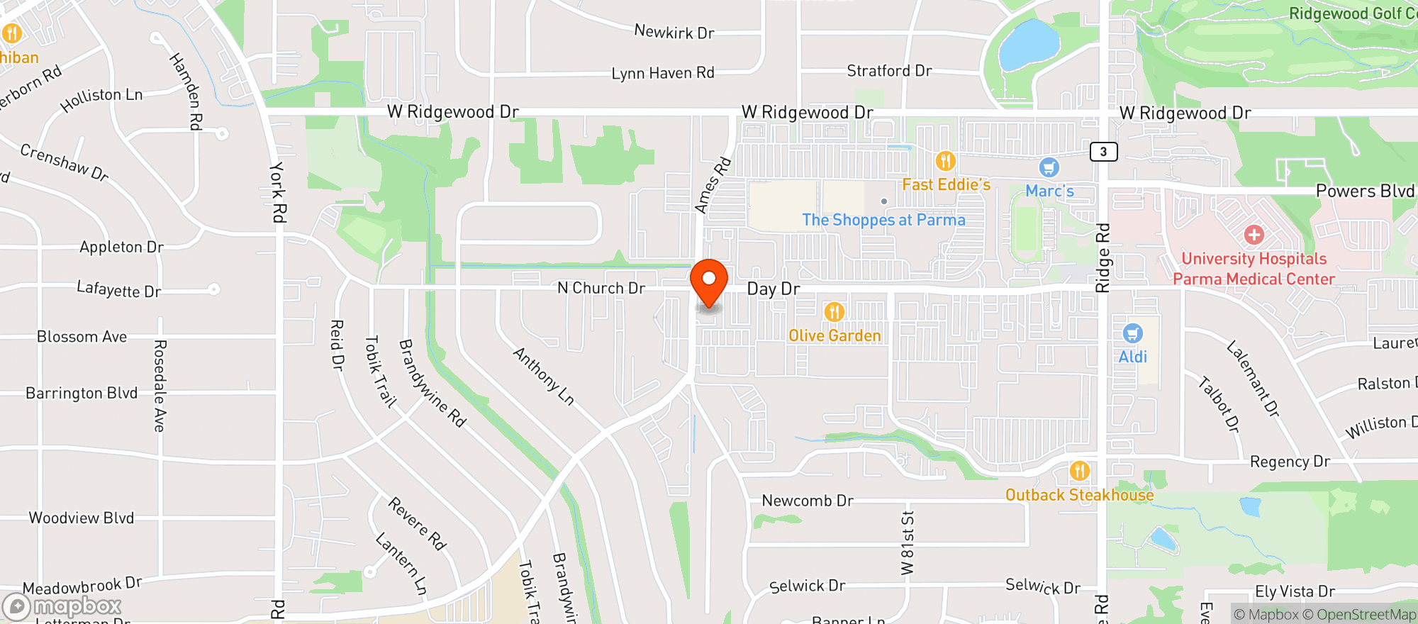 Map showing Mapco 350973 Parma